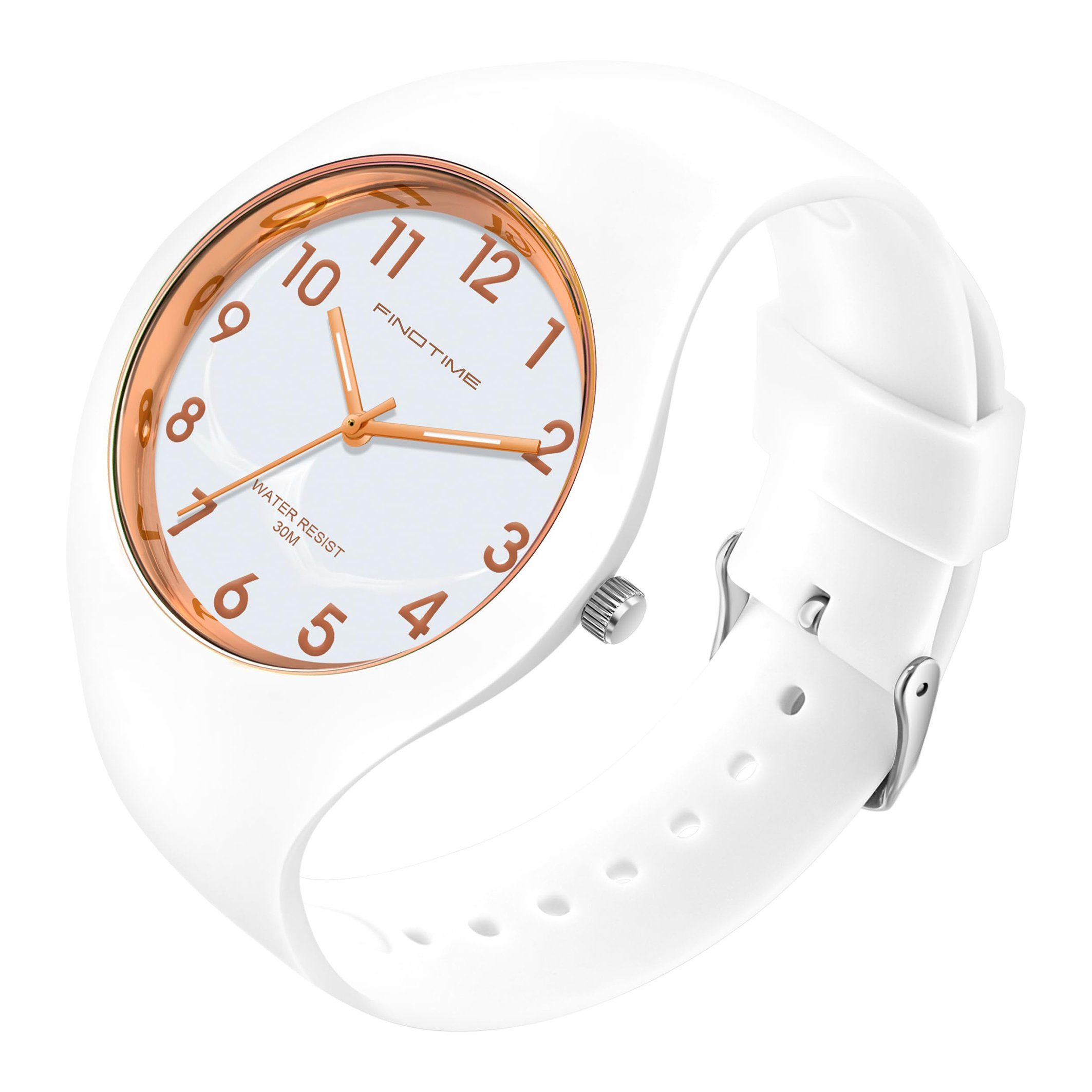 GelldG Uhr Armbanduhr Uhren analog Quarz mit Silikonarmband wasserdicht Sportuhr