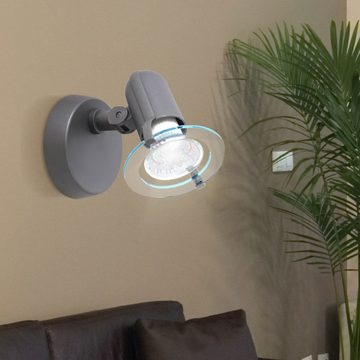 Briloner Leuchten LED Wandleuchte, Leuchtmittel inklusive, Warmweiß, 2er Set 3 Watt LED Wandlampe Spot Strahler Arbeitszimmer Lampe Büro