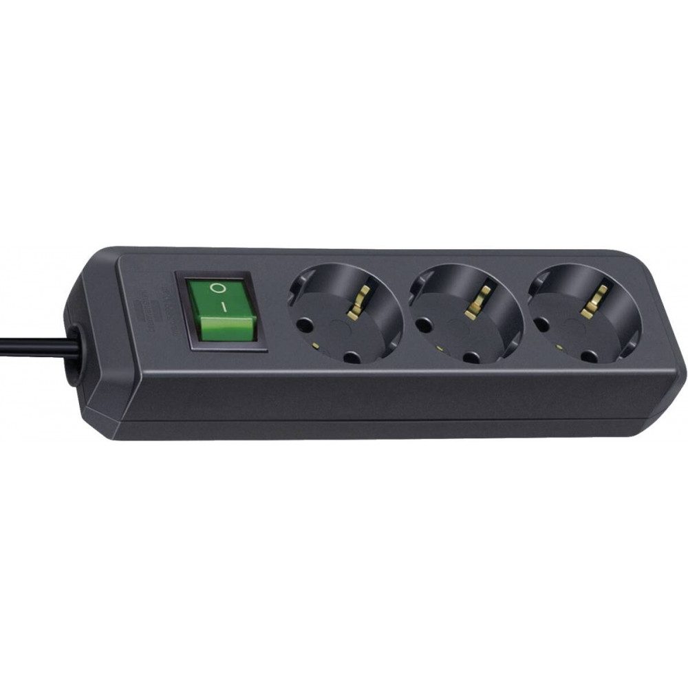 Brennenstuhl Steckdose brennenstuhl eco-line 3-fach Steckdosenleiste mit Schalter, 3-fach Steckdosenleiste mit integriertem Schalter