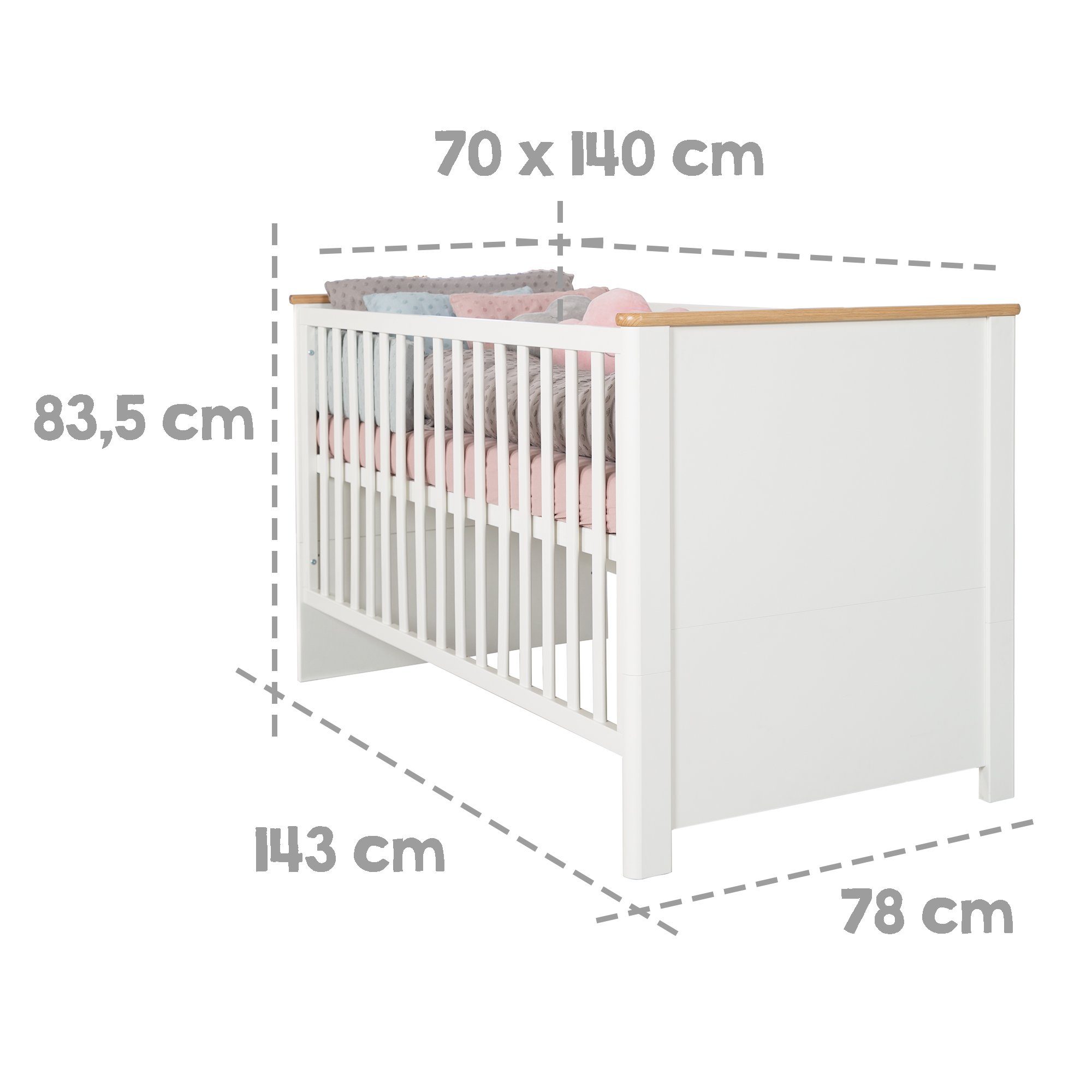 roba® Babybett Ava, Gitterbett, höhenverstellbar & umbaubar zum Juniorbett günstig online kaufen