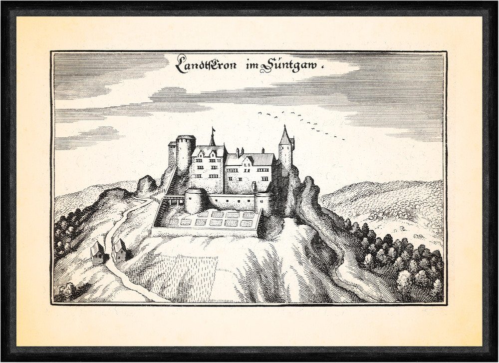 Kunstdruck Landskron im Suntgau Reichsburg Oppenheim Höhenburg Burgruine Faks_Me
