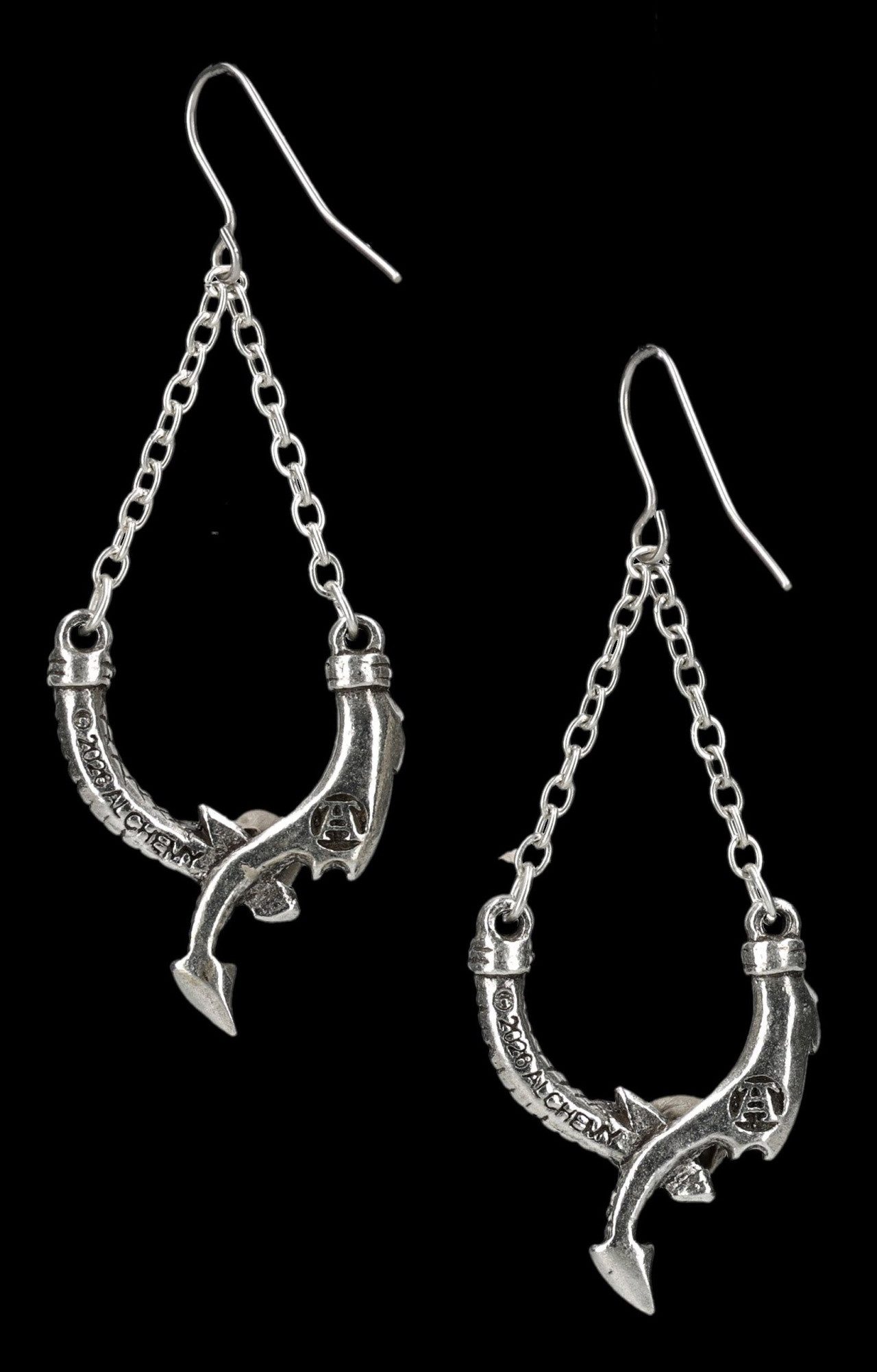 Figuren Shop GmbH Ohrring-Set Drachen Ohrringe – Fantasy Schmuck Gothic Ohrhänger 7 cm Modeschmuck (2-tlg)