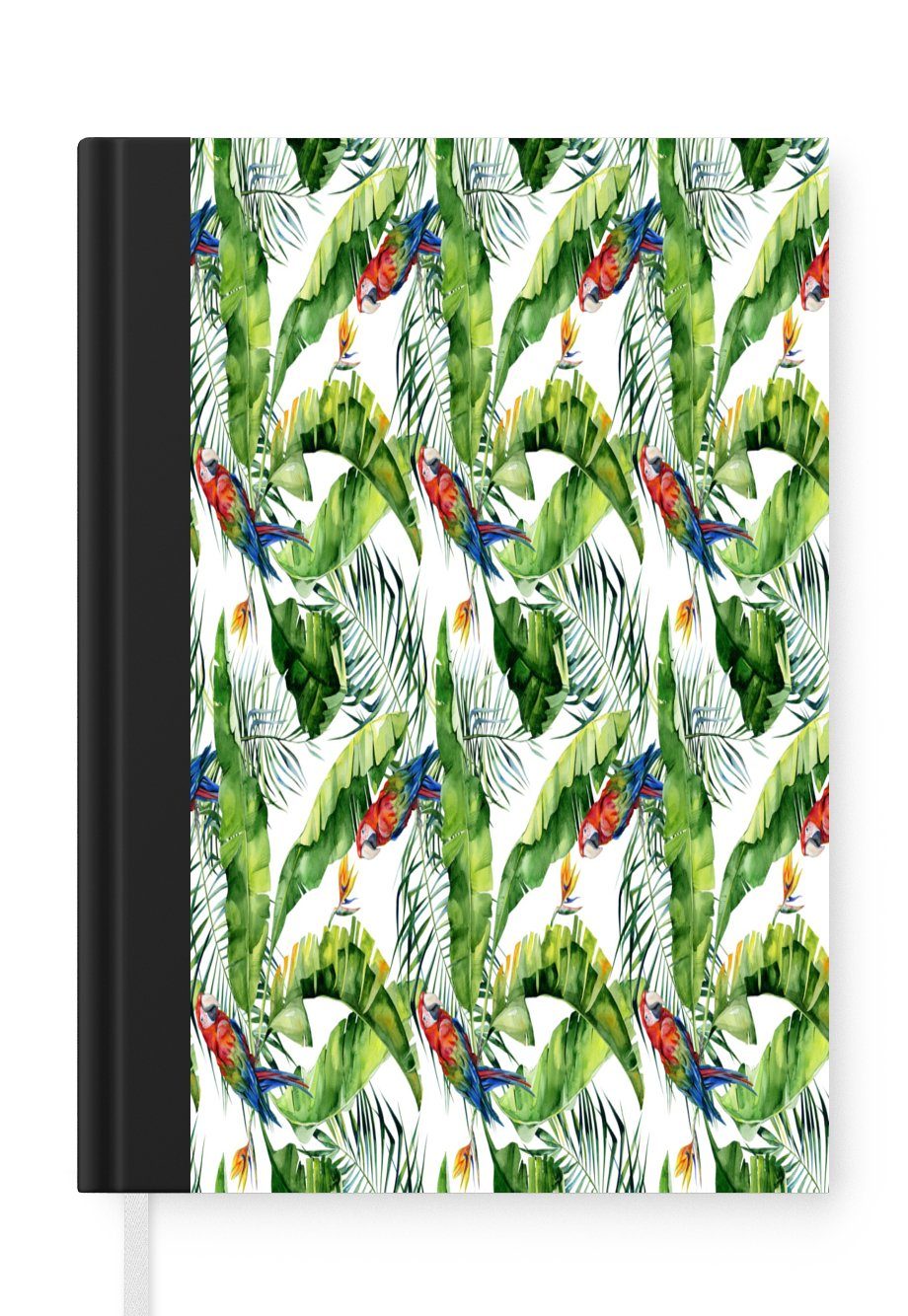 Notizbuch Papagei, Notizheft, Tagebuch, - Journal, MuchoWow Haushaltsbuch - Merkzettel, Blumen Paradiesvogelpflanze 98 A5, Seiten,