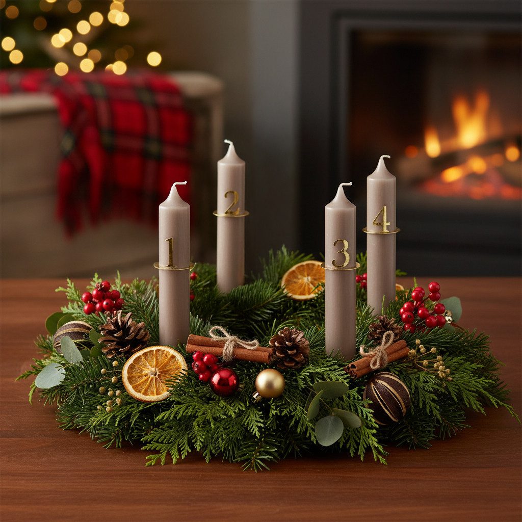 Posiwio Kerzenhalter Adventskranz-Kerzenringe mit Zahlen für stimmungsvolle, 4 Stück – Bild 3 von 5