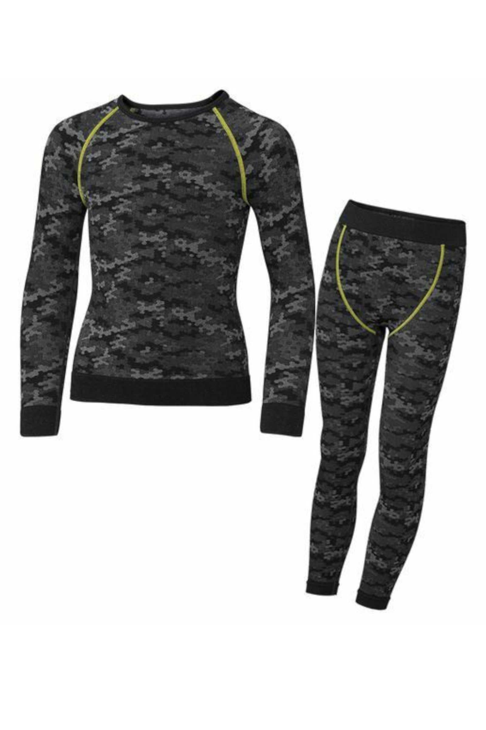 crivit Thermohose Jungen Ski Unterwäsche 2-teilig Hose + Shirt Camouflage 122/128 (2-tlg)