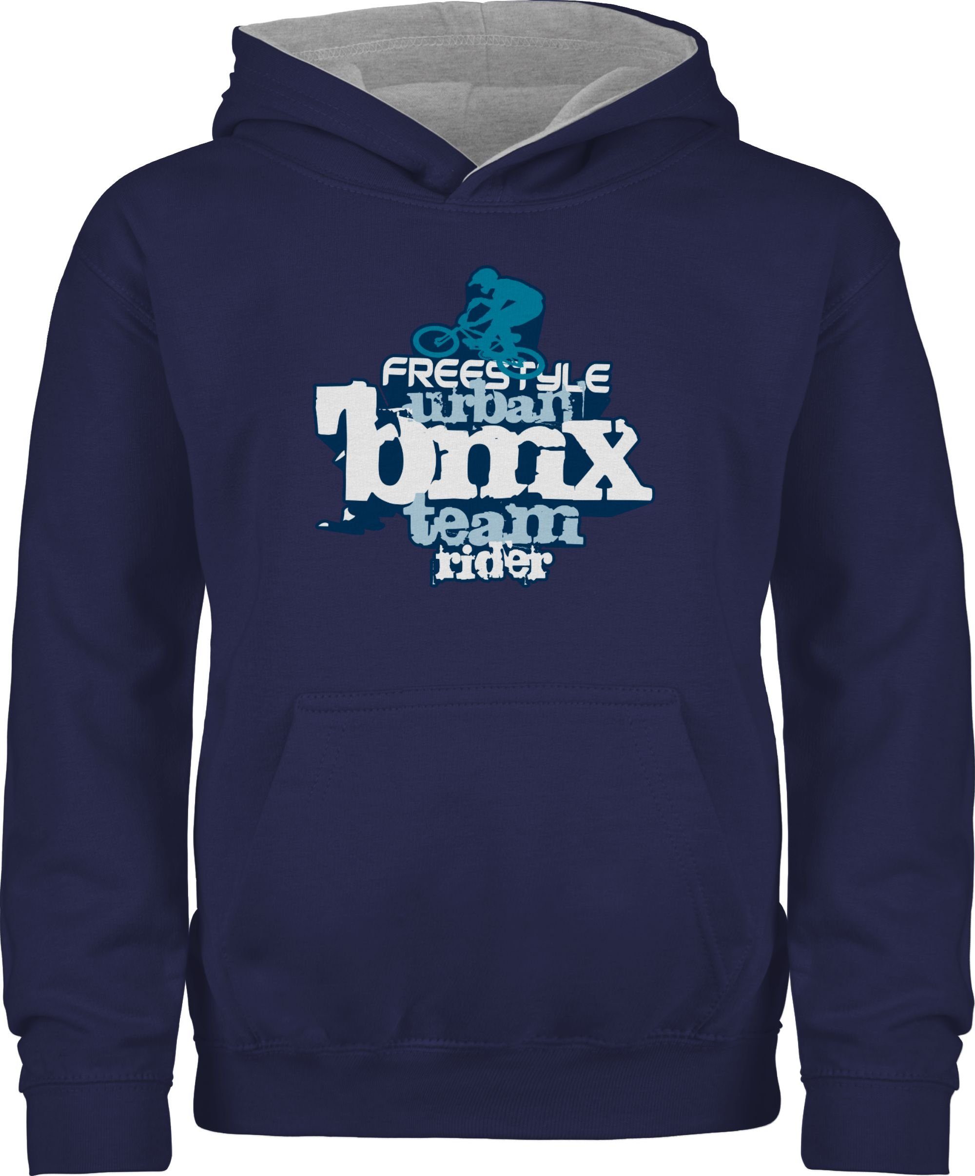 Shirtracer Hoodie BMX Kinder Sport Kleidung 1 Navy Blau/Grau meliert