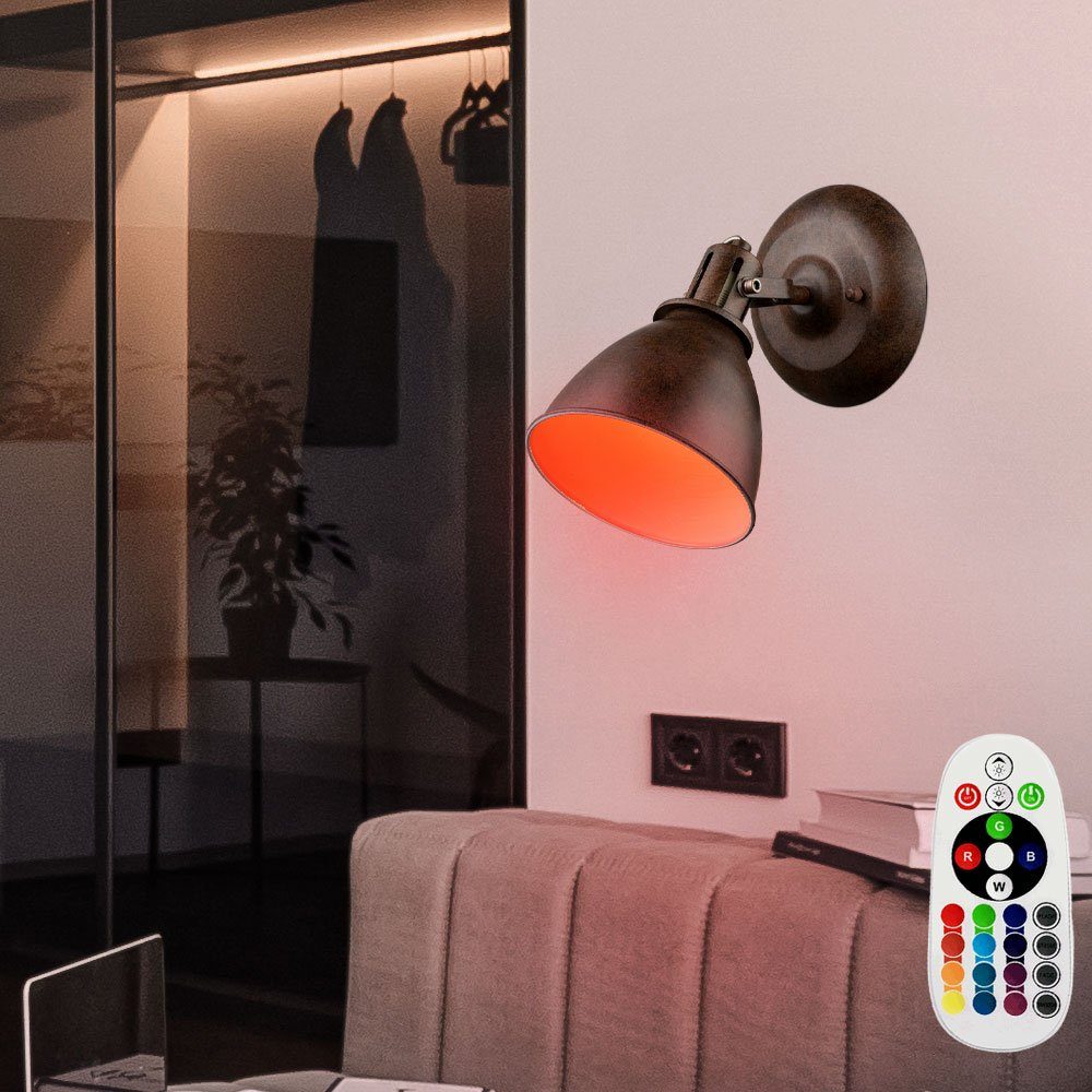 etc-shop LED Wandleuchte, Leuchtmittel inklusive, Warmweiß, Farbwechsel, Wandleuchte Wandlampe Spotleuchte Wandstrahler