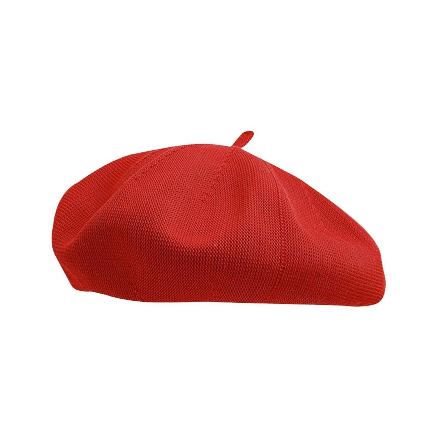 LuxusKollektion Baskenmütze Baskenmütze Damen Barett Beret Künstler Malerhut Beanie 56-58 Rot