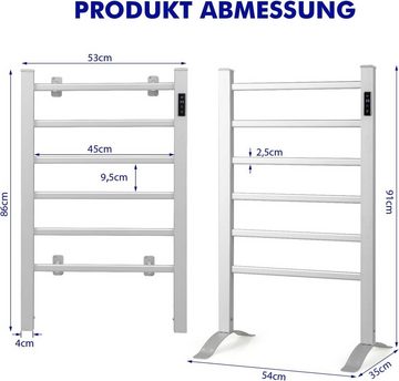 KOMFOTTEU Elektrischer Badheizkörper, mit Touchscreen, 53 x 86cm