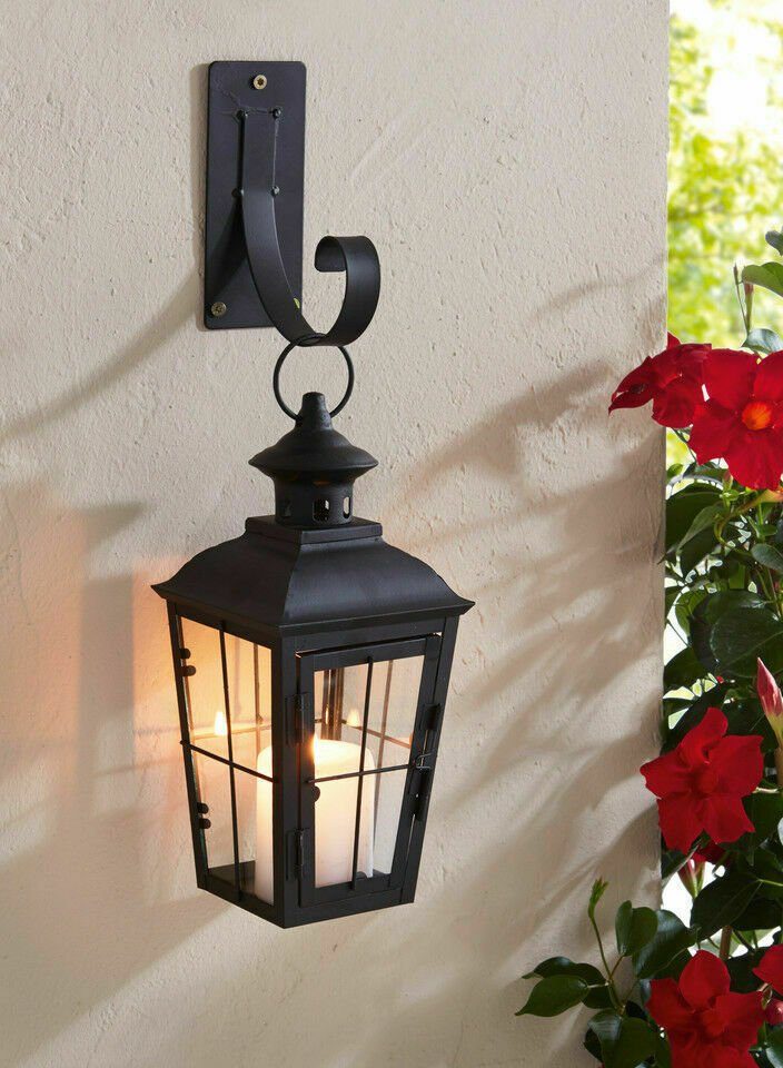 Home-trends24.de Kerzenlaterne »Laterne Wandlaterne Leuchter Kerzenhalter  Windlicht Metall Halterung«