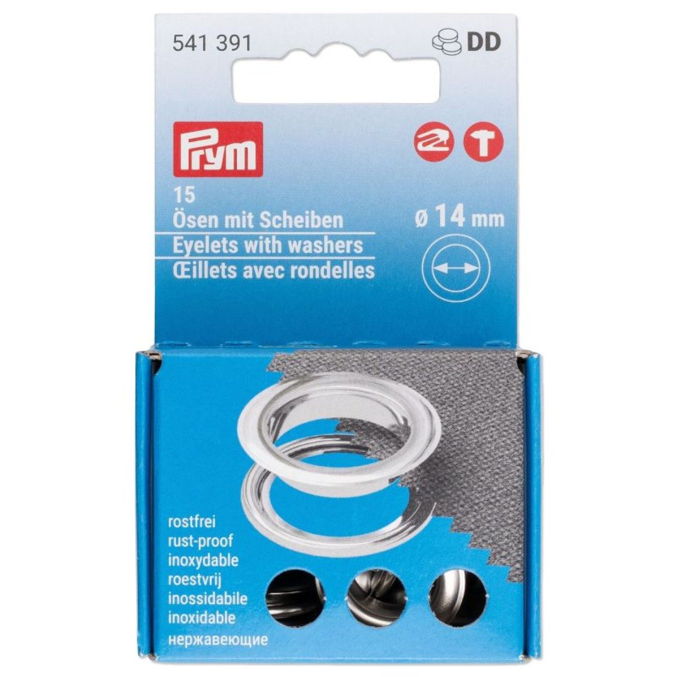 Prym Stricknadeln Ösen und Scheiben 14,00 mm silber 15 St