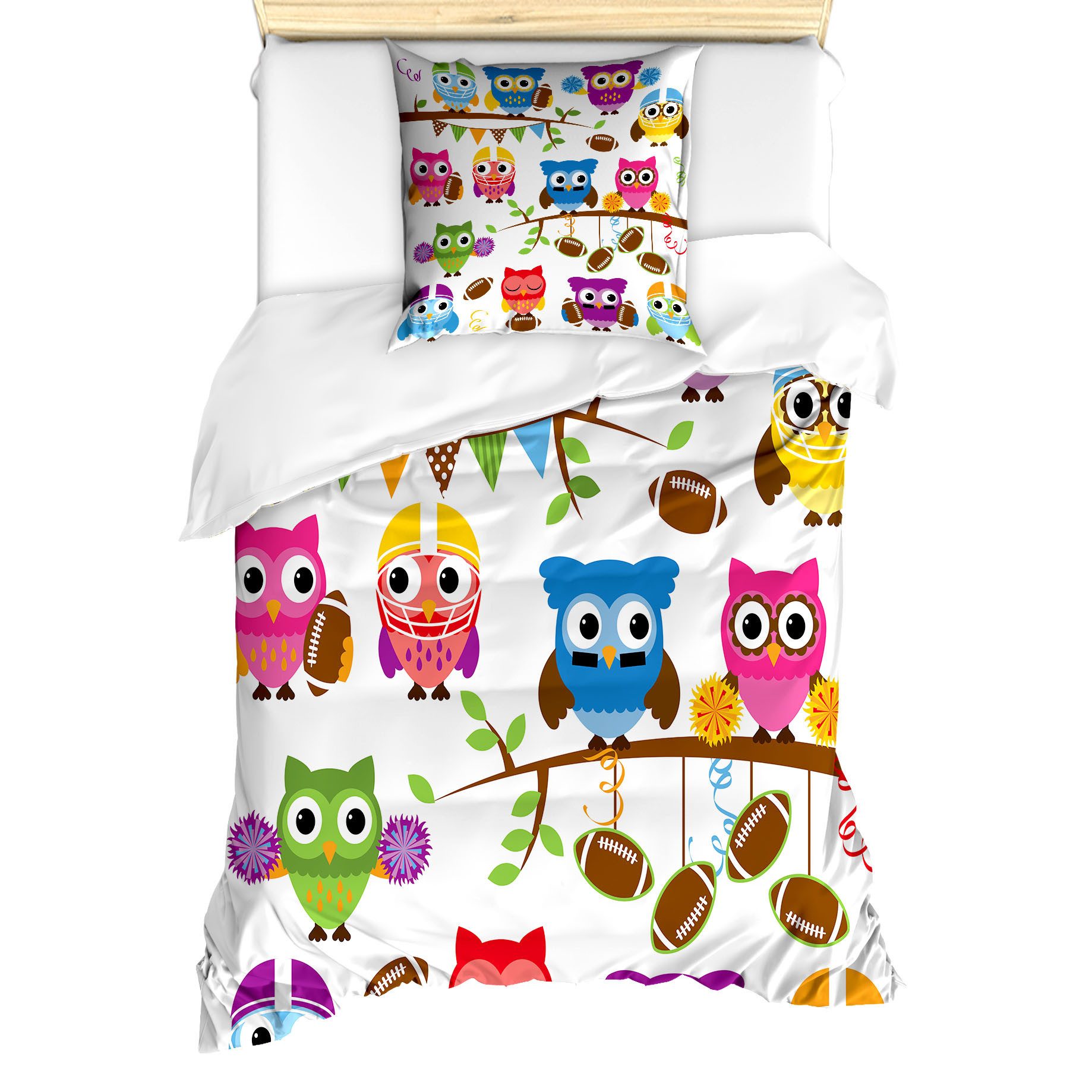 Abakuhaus Bettwäsche Milbensicher Allergiker geeignet mit Kissenbezug, Microfaser, Eulen Cheerleader Liga Team