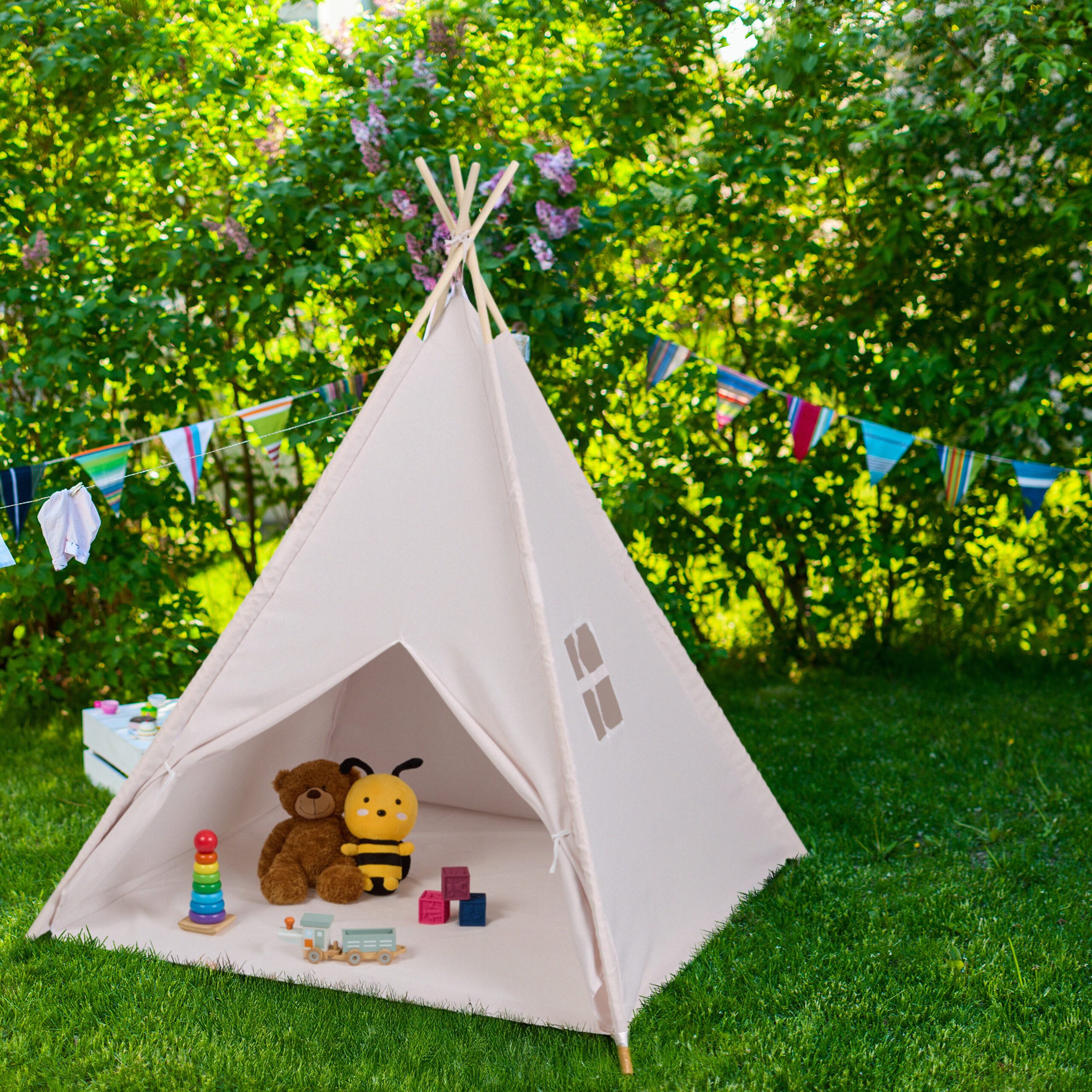 relaxdays Spielzelt Tipi Spielzelt mit Bodenmatte günstig online kaufen