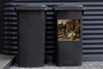 MuchoWow Wandsticker Jagdstiefel auf einer Plattform - Gemälde von Melchior d'Hondecoeter (1 St), Mülleimer-aufkleber, Mülltonne, Sticker, Container, Abfalbehälter