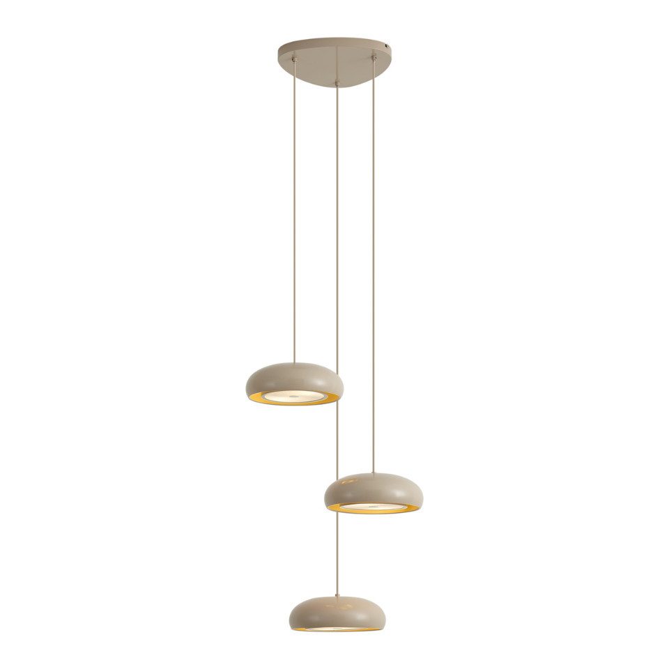 Qazqa Pendelleuchte Macaron, ohne Leuchtmittel, Warmweiß, QAZQA Hängeleuchte, e27, Taupe, Stahl, Retro