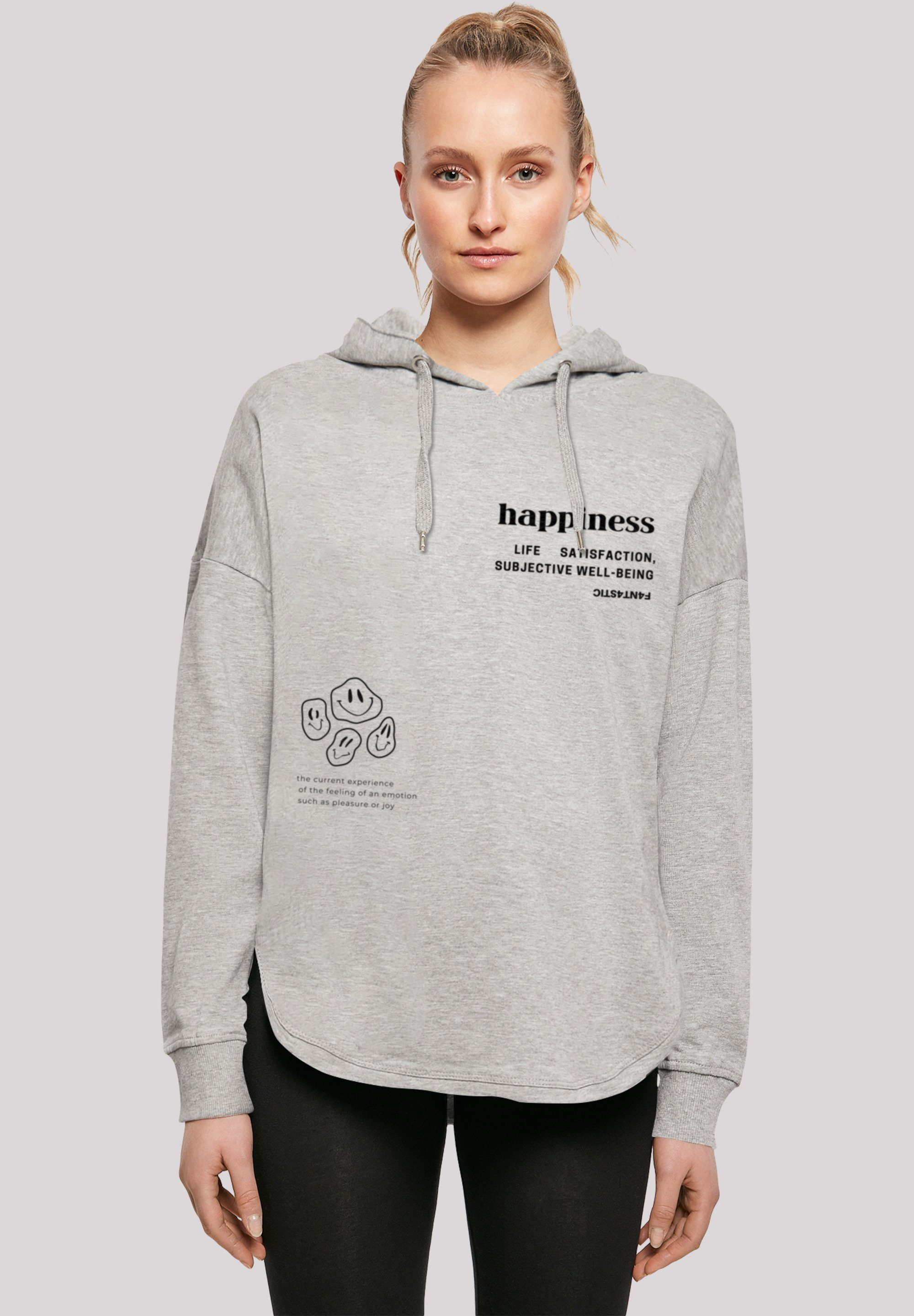 F4NT4STIC Kapuzenpullover happiness OVERSIZE HOODIE Print grey