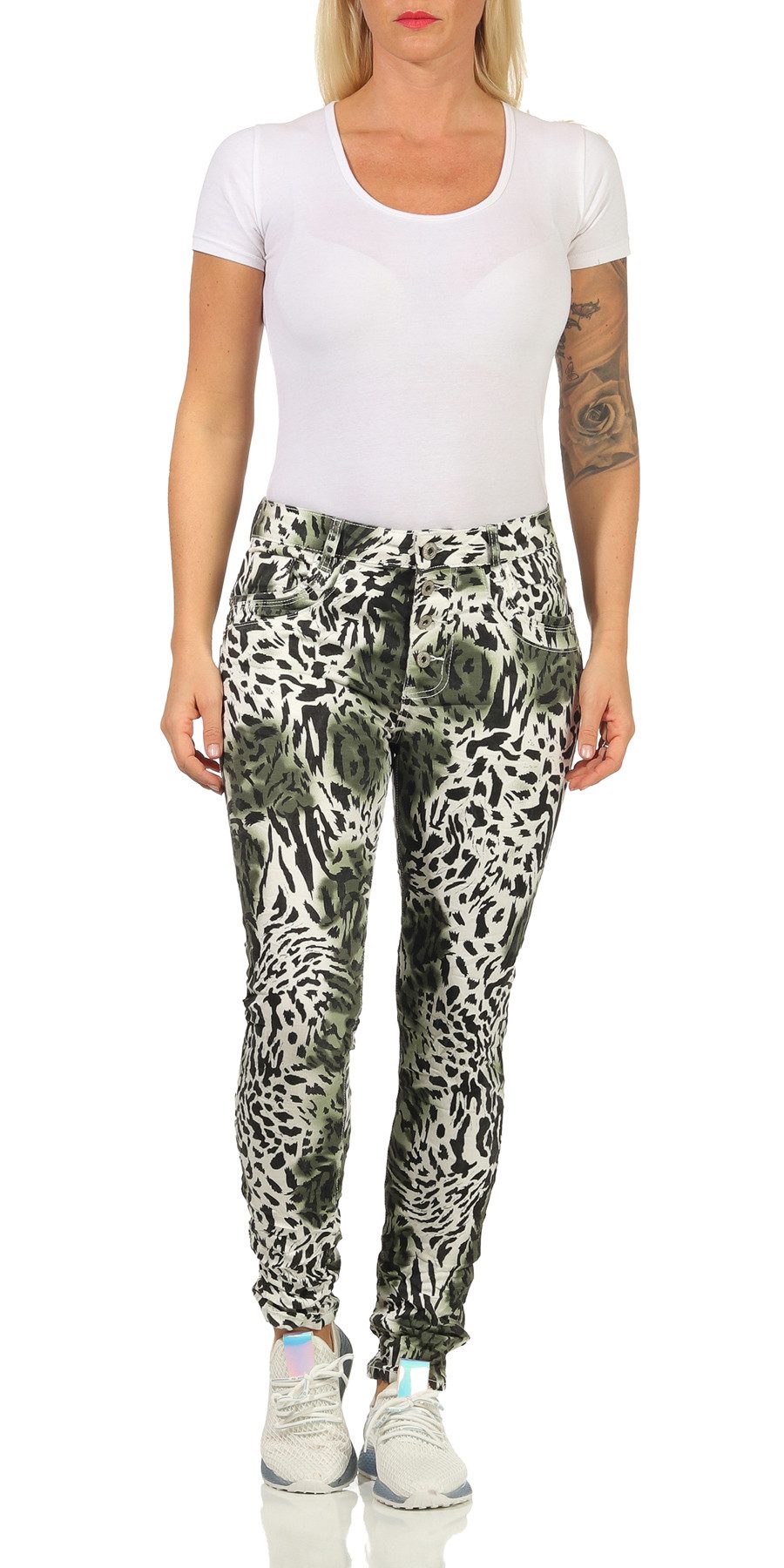 Jewelly Skinny-fit-Jeans 57 Hüftjeans angesagte Prints