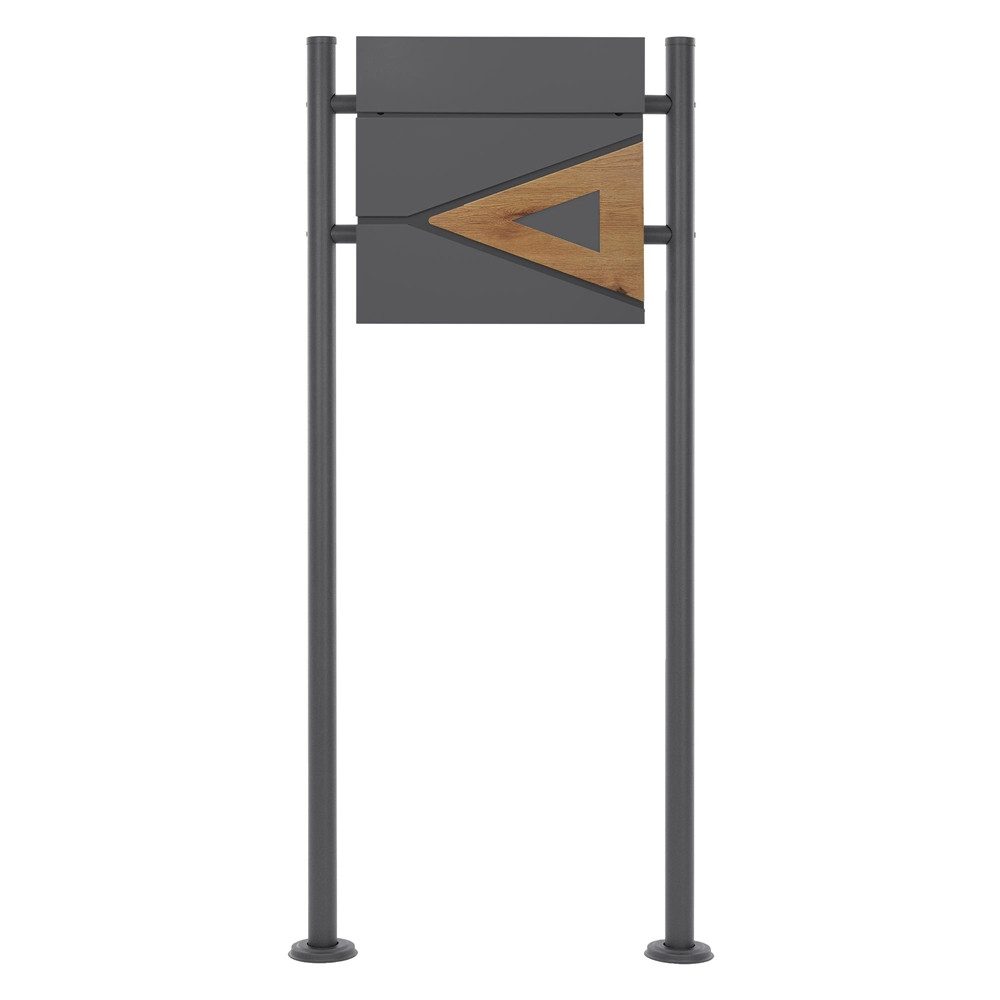ML-DESIGN Standbriefkasten Wandbriefkasten Briefkasten Postkasten mit Zeitungsfach inkl. Standfuß, Briefkastenanlage mit Standfuß Anthrazit 120 cm Mailbox mit Pfosten