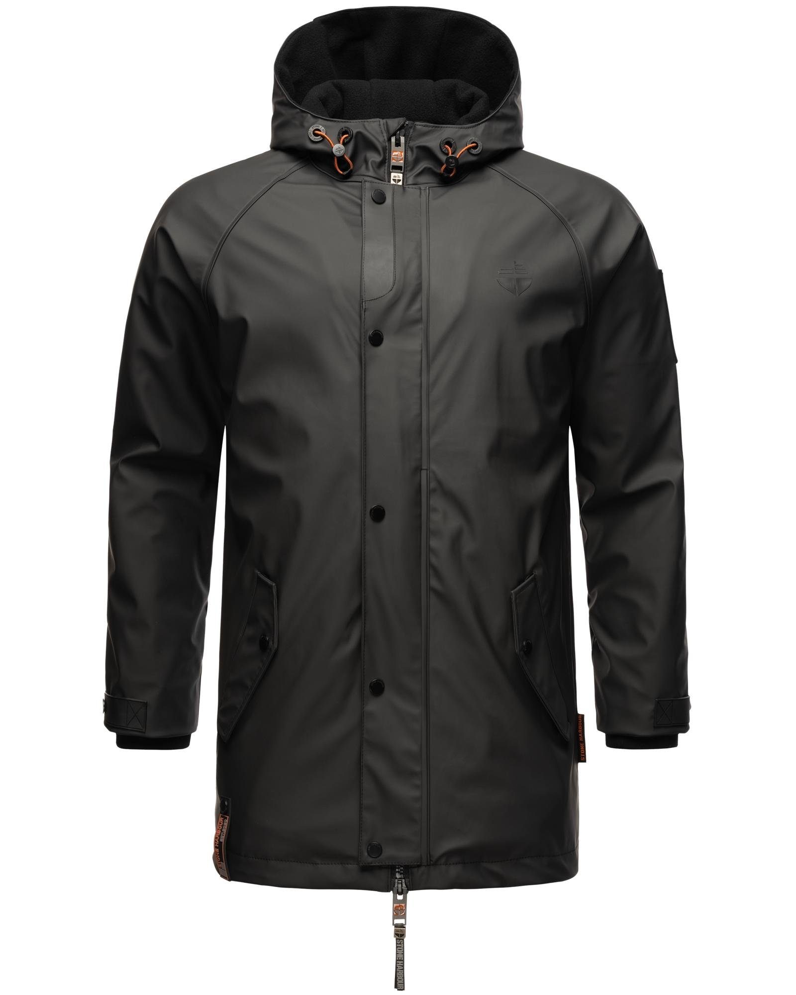 Stone Harbour Regenjacke Rihaa Gummierter Regenparka mit Fleece-Innenfutter