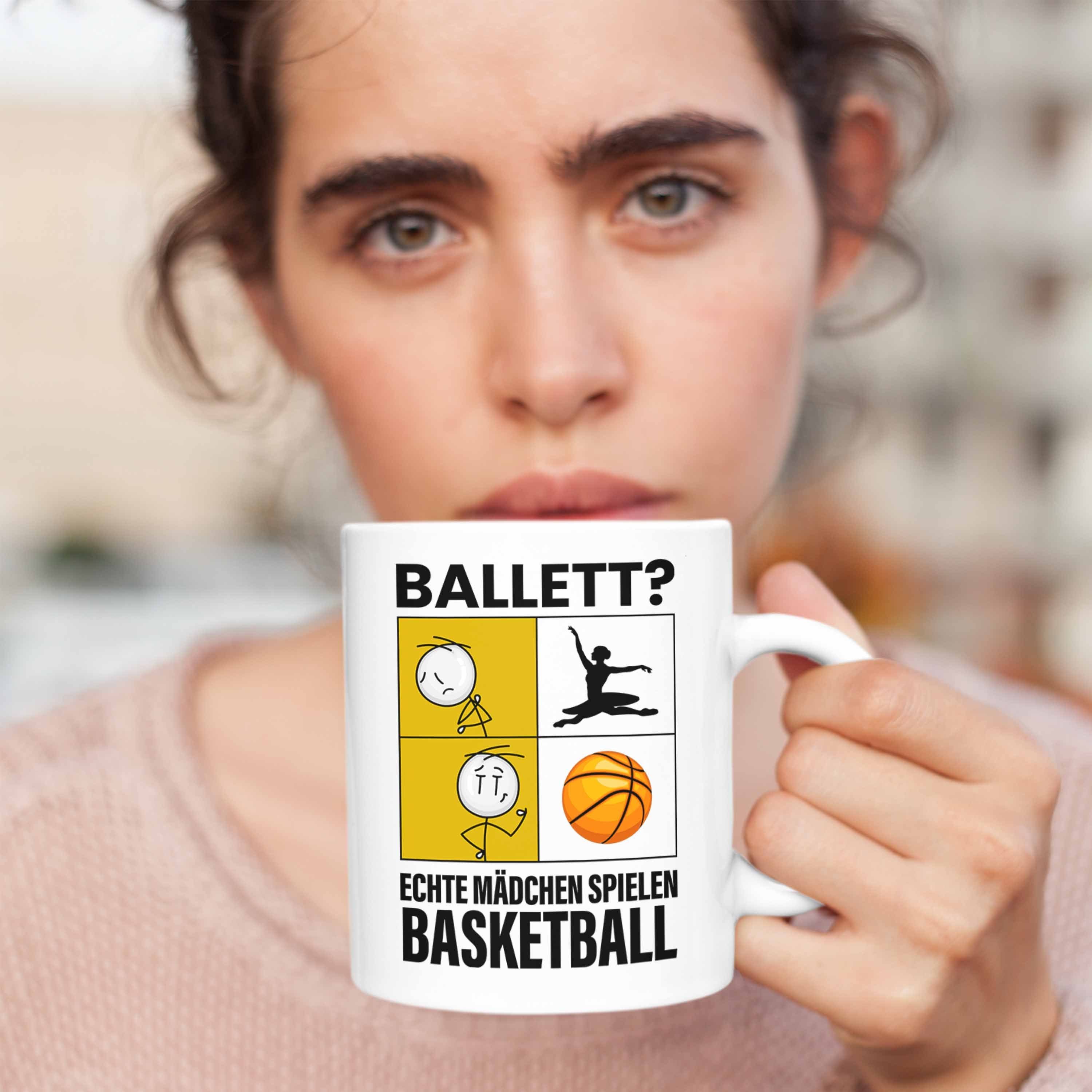 Echte Tasse Mädchen Basketball B Trendation Weiss Spielen Mädchen Geschenk Tasse Sport Frauen