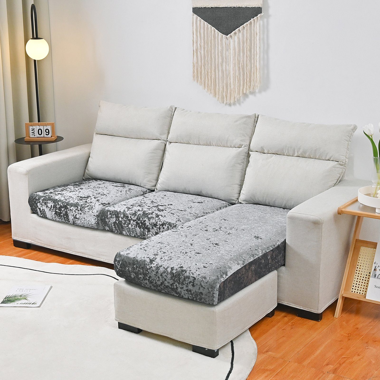 BTTO Sofahusse Samt Sofabezug,Sofa Sitzkissenbezug,Stretch Couch günstig online kaufen