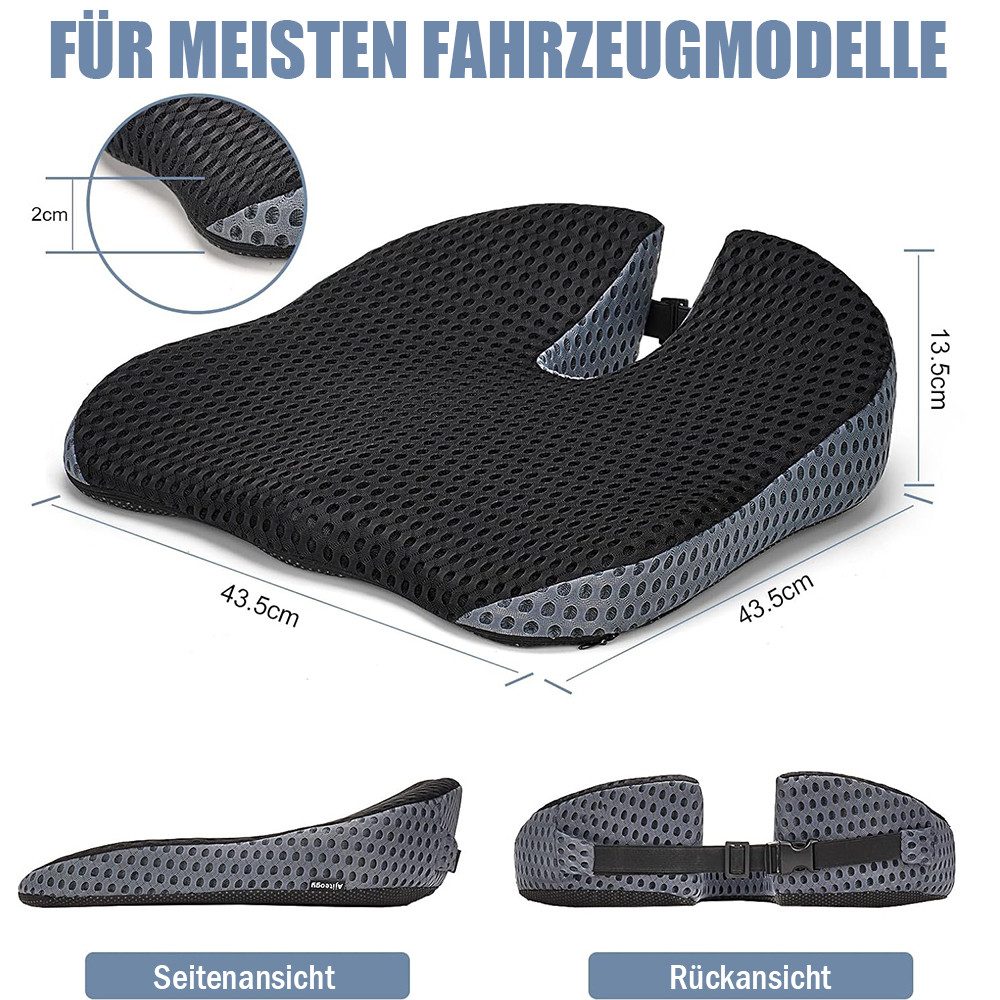 AFKSMILE Stuhlkissen Keilkissen für Fahrer, Ergonomisches Autositzkissen aus Memory-Foam, Mit Keil-Design – Geeignet für Fahrersitze in PKW & Transportern