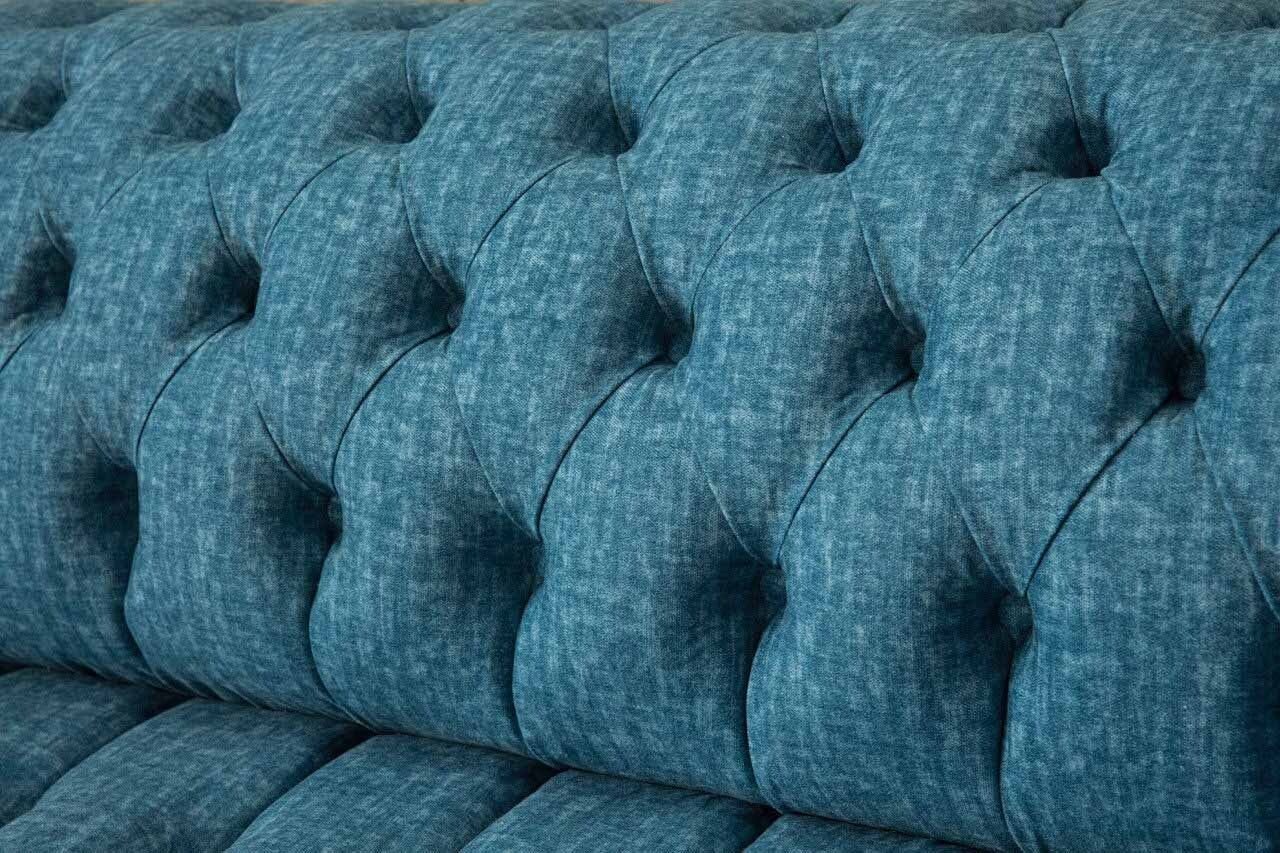 JVmoebel Sofa In Europe Sitzmöbel Dreisitzer Couch Made Samt Wohnzimmer Sofa, Blauer Sofa Couchen