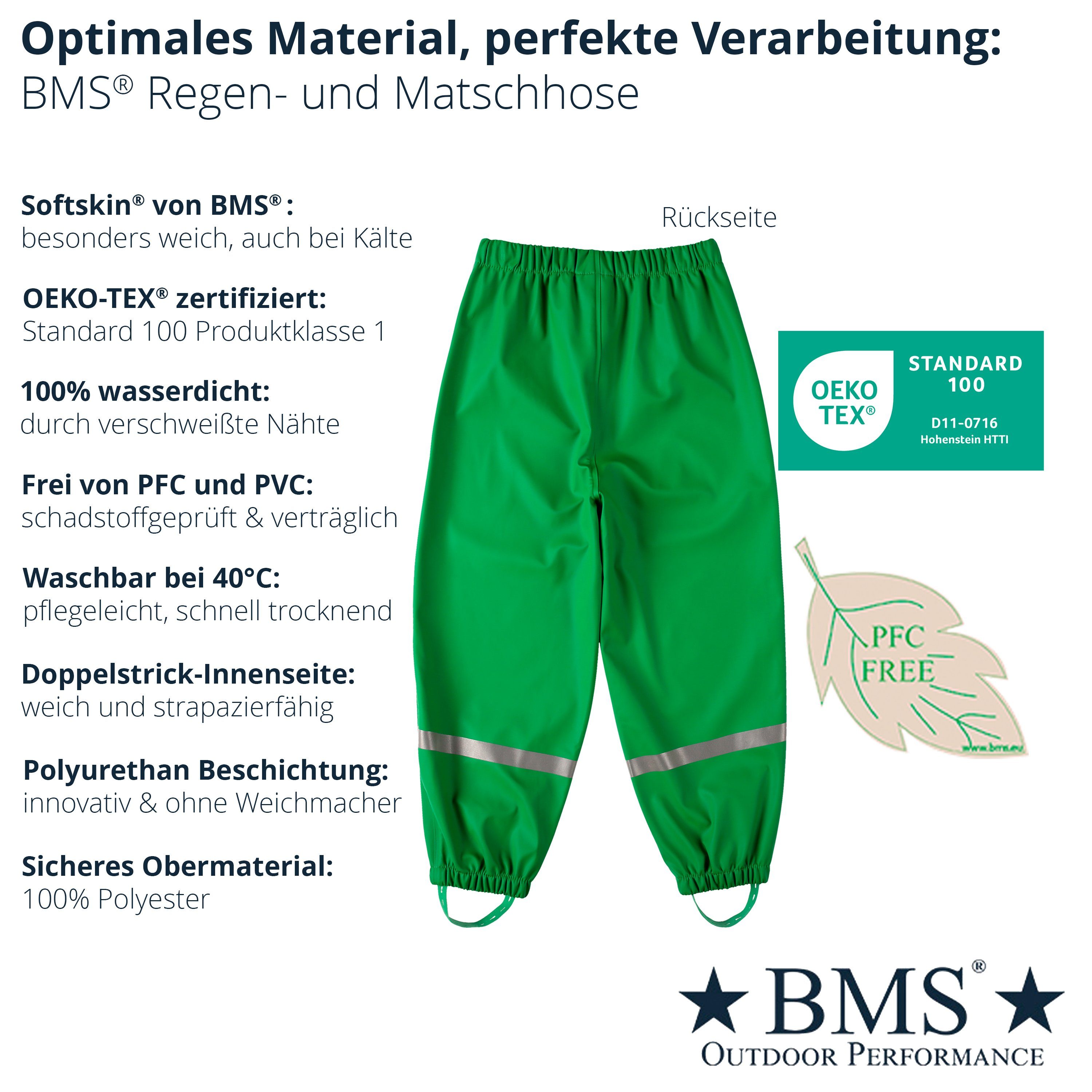 BMS Regen- und Matschhose BMS Regenbundhose für Kinder 100% wasserdicht ideal für den Waldkindergarten – Bild 5 von 5