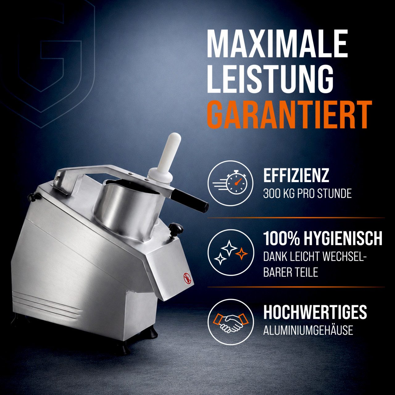GastroHero Gemüsehacker Gemüseschneider I 5 Scheiben I Cutter - Gastro, 550 W