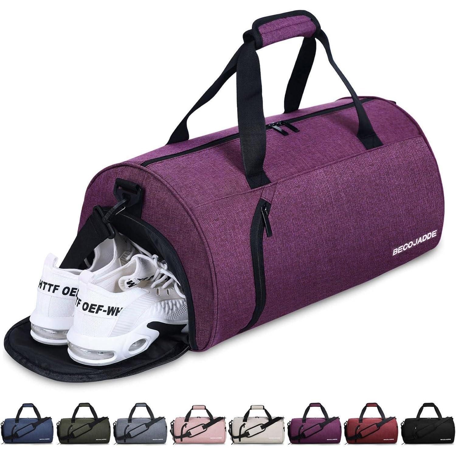 Sporttasche Sporttasche 35L Reisetasche Duffel Bag mit Schuhfach Nassfach in Lila