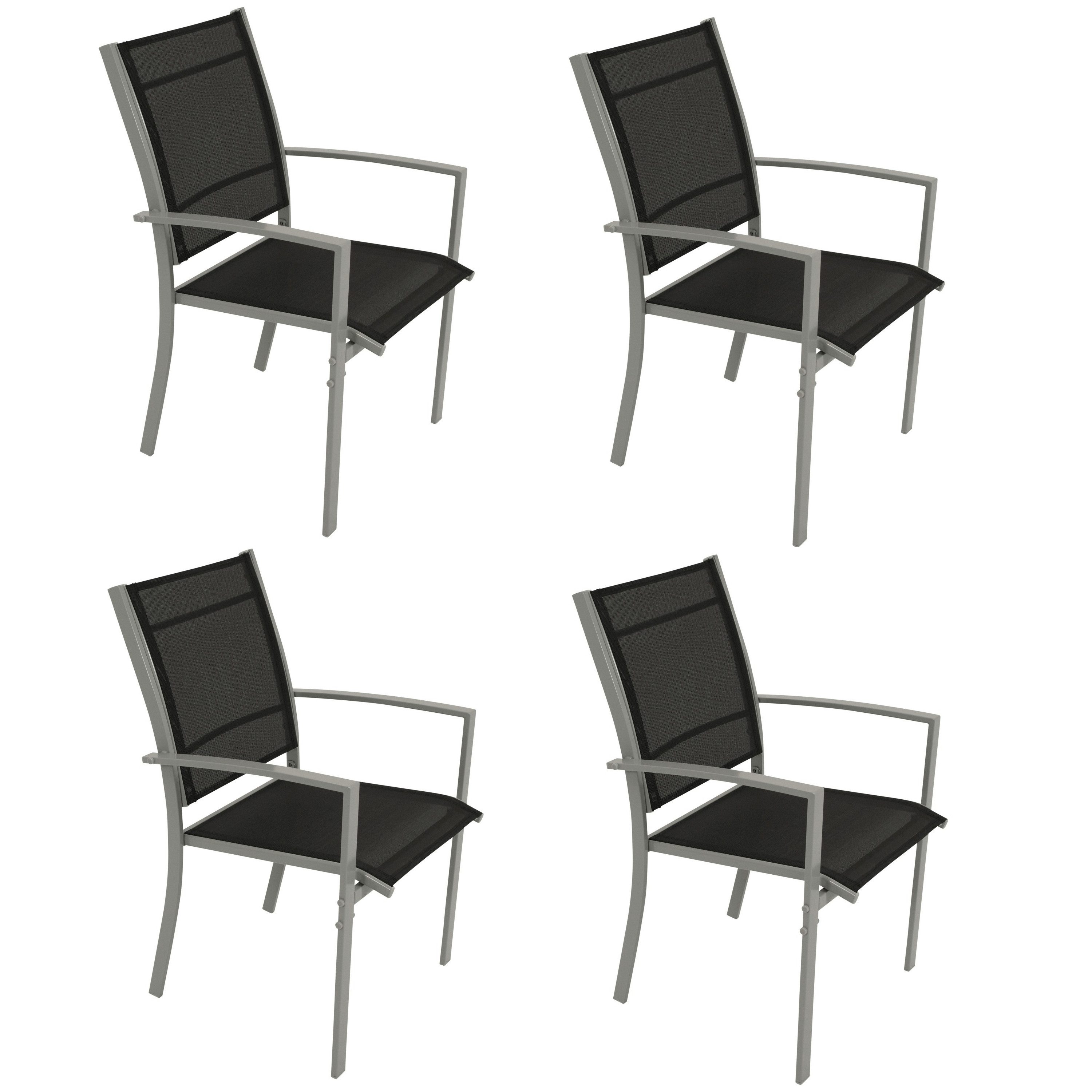 DEGAMO Gartensessel PINO (4-St), Stahl silber, günstig online kaufen
