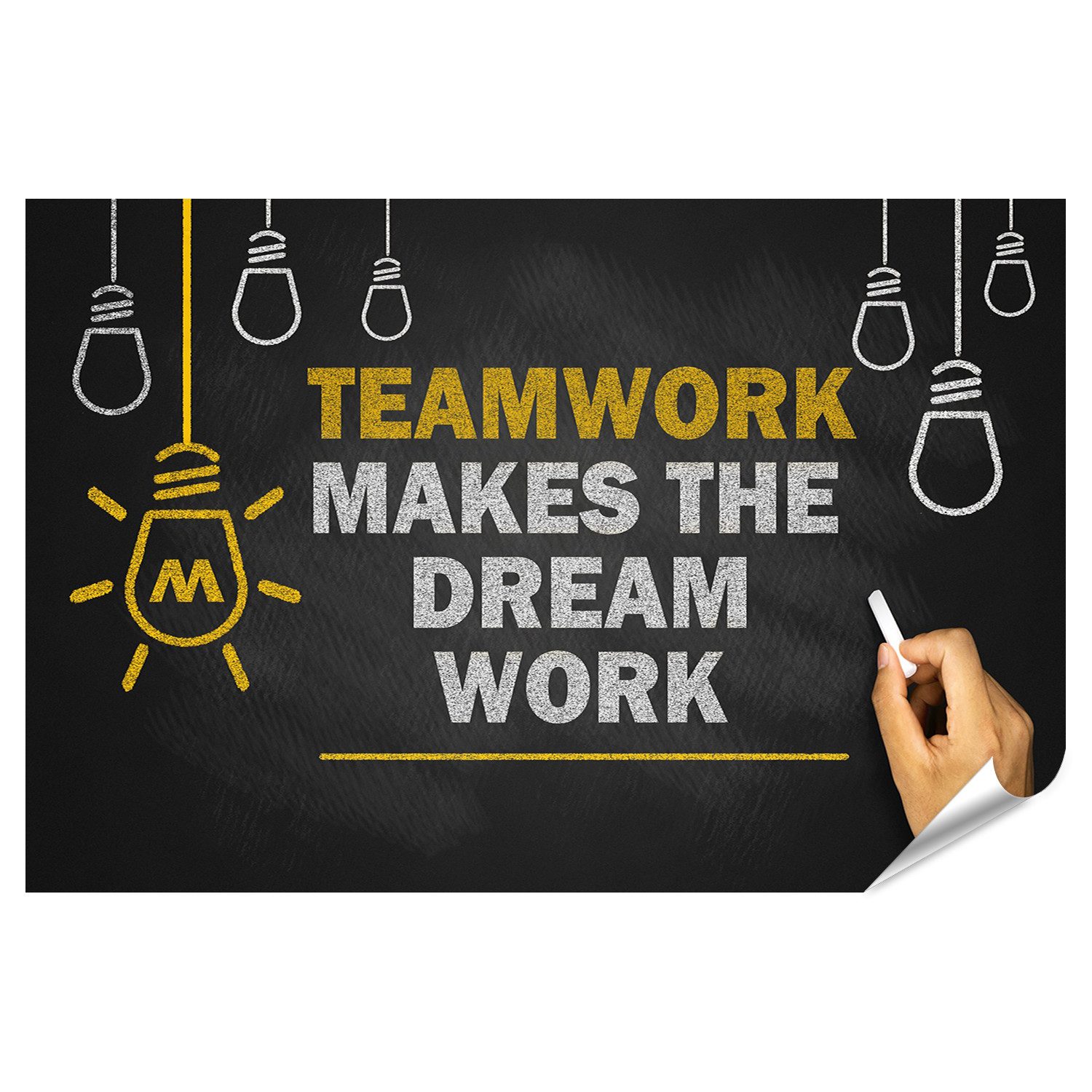 islandburner Poster Teamwork Makes Dream Work Tafel Schild Für Büro Motivation Fotodruck