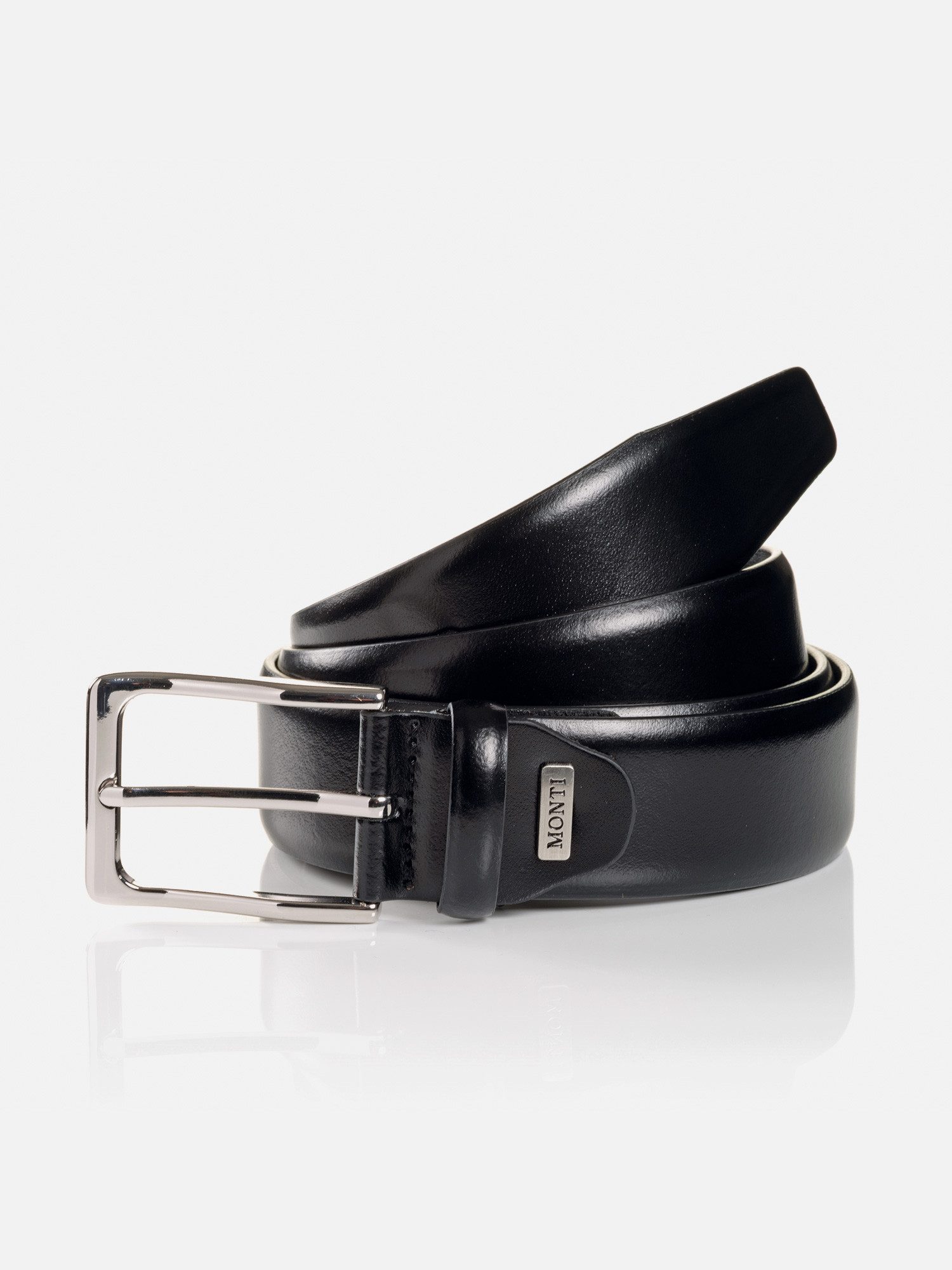 MONTI Ledergürtel REDDING shiny satinierte Dornschließe günstig online kaufen
