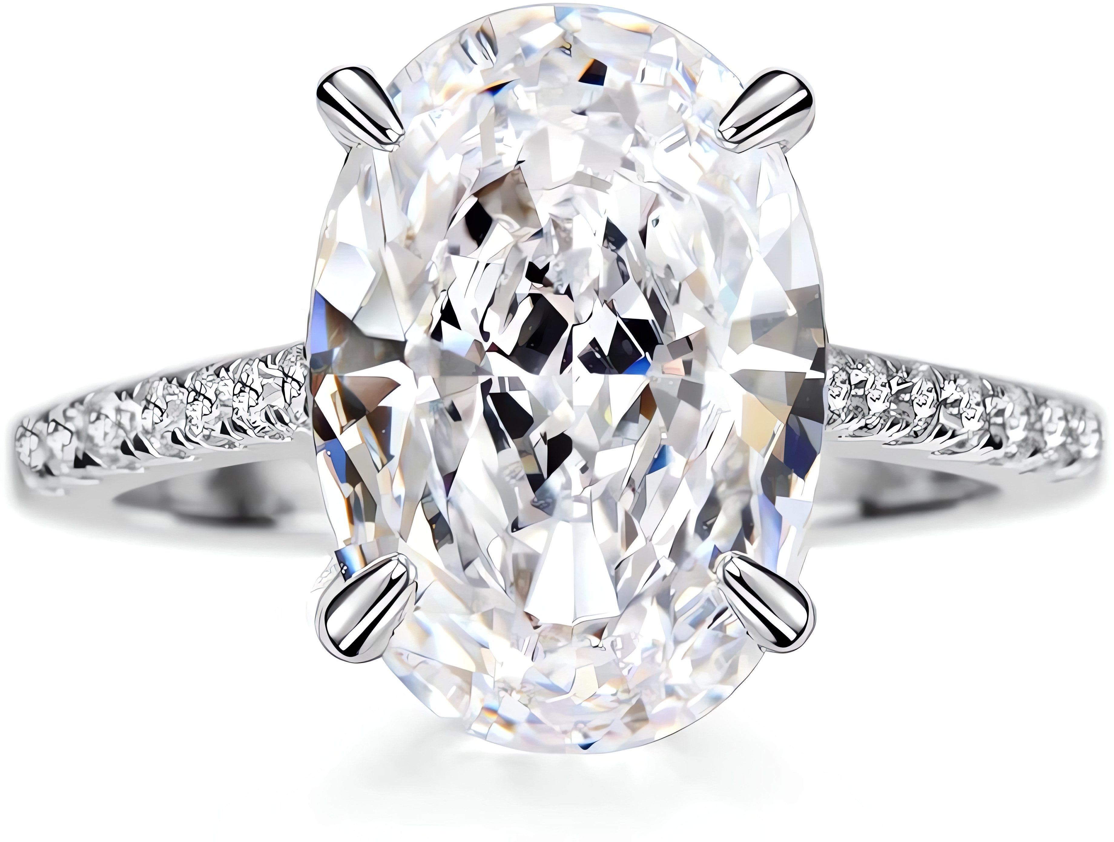 Jumpeak Diamantring Ring Damen 5ct 14K Gold E VVS2 2EX Elliptisch Ring in K günstig online kaufen