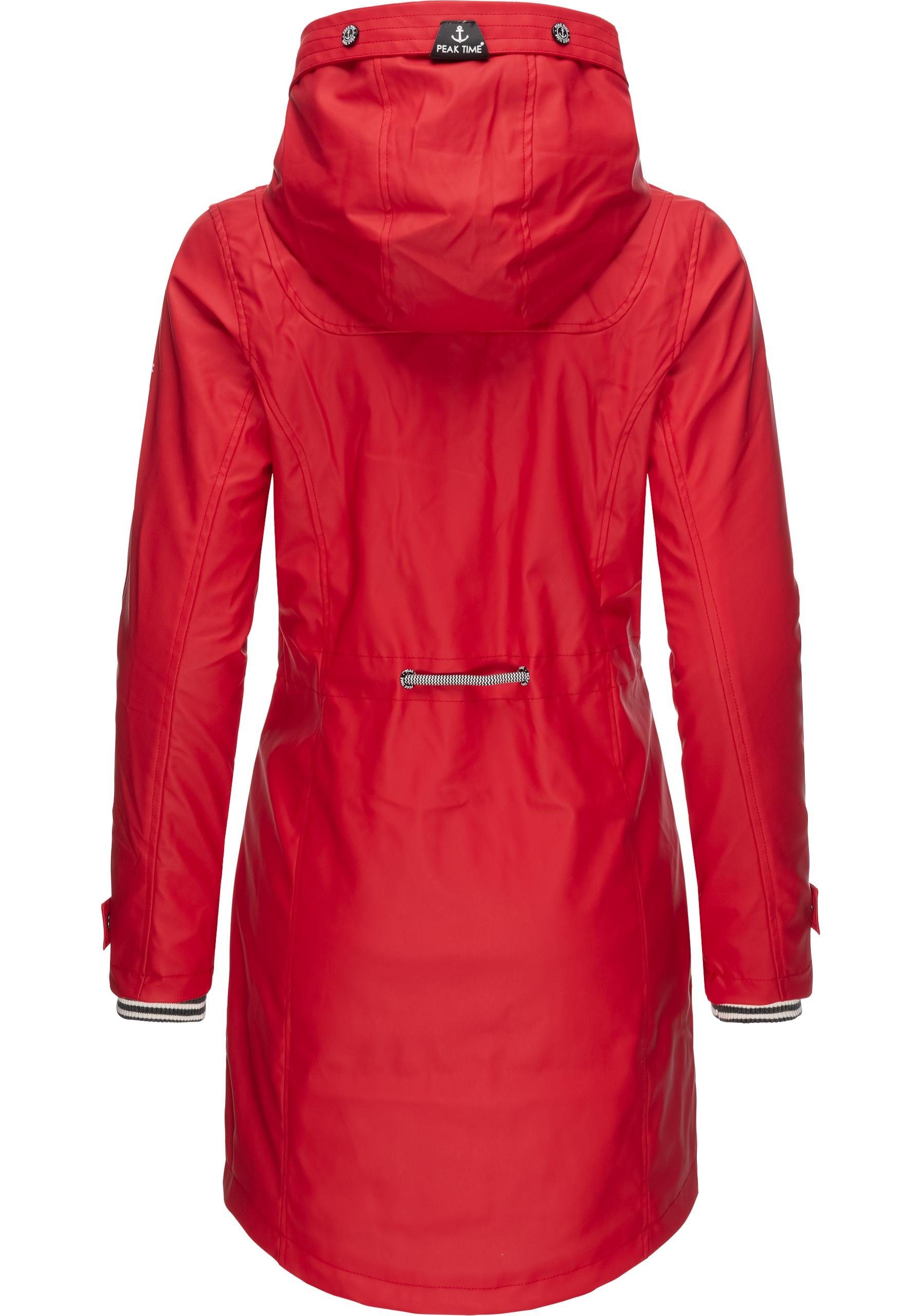 PEAK TIME Regenjacke L60042 stylisch taillierter Regenmantel für Damen