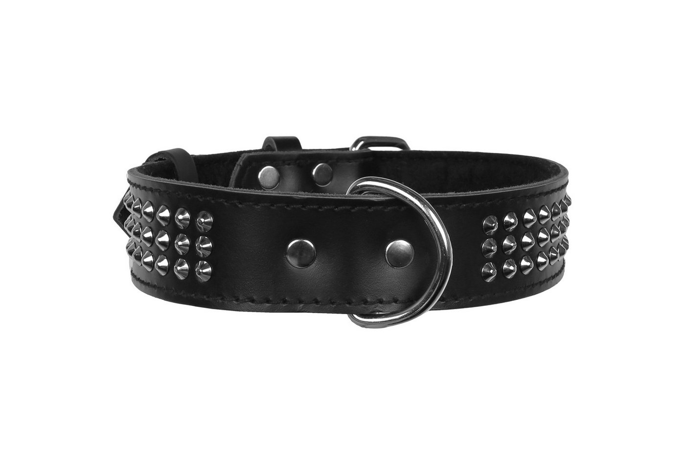 Thumbnail - Sarcia.eu Hunde-Halsband Schwarzes dreireihiges Hundehalsband mit Nieten, 40mm/67cm