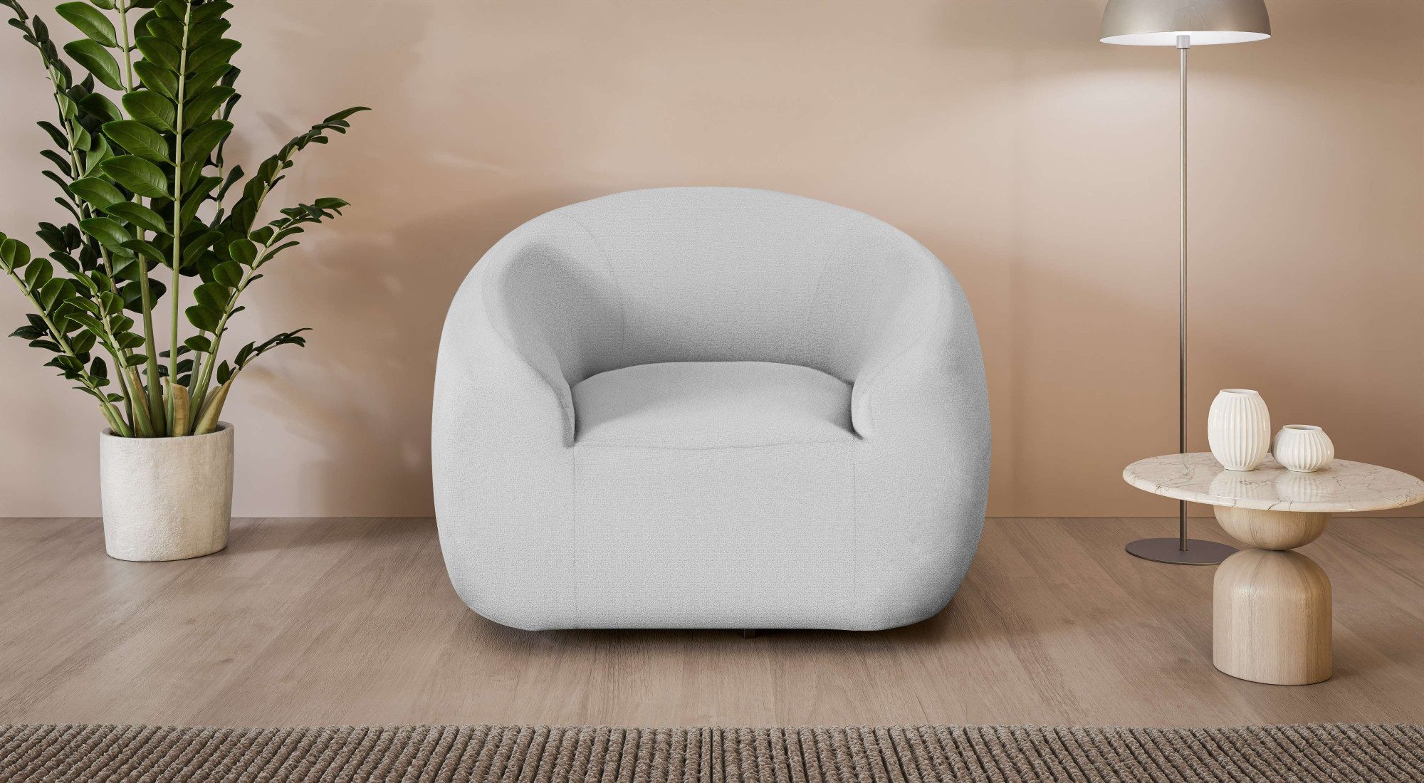 LeGer Home by Lena Gercke Drehsessel YANI Relaxsessel, Loungesessel, Maße B/T/H: 119/98/82 cm, organische Form, mit Wellenunterfederung, auch in Bouclé