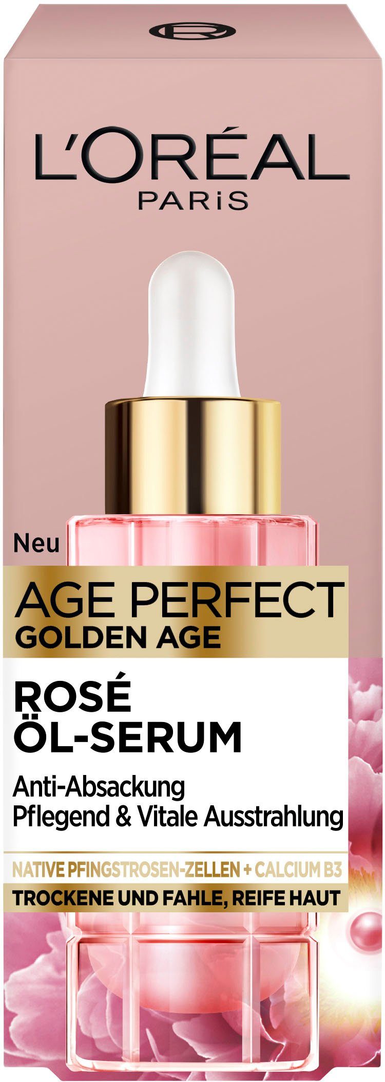L'ORÉAL PARIS Gesichtsserum AGE PERFECT GOLDEN AGE ROSÉ ÖL-SERUM, strafft die Haut und versorgt sie mit wichtigen Nährstoffen