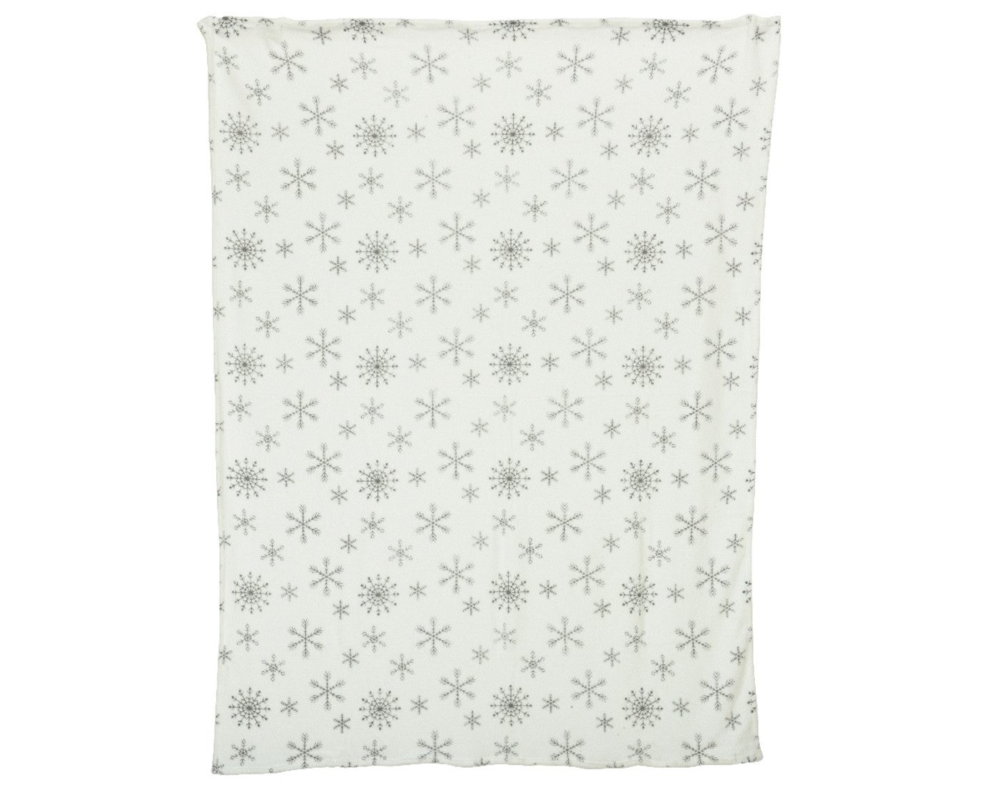 Wohndecke, Kaemingk, Kuscheldecke Fleecedecke mit Schneeflocken 150x200cm weiß / grau
