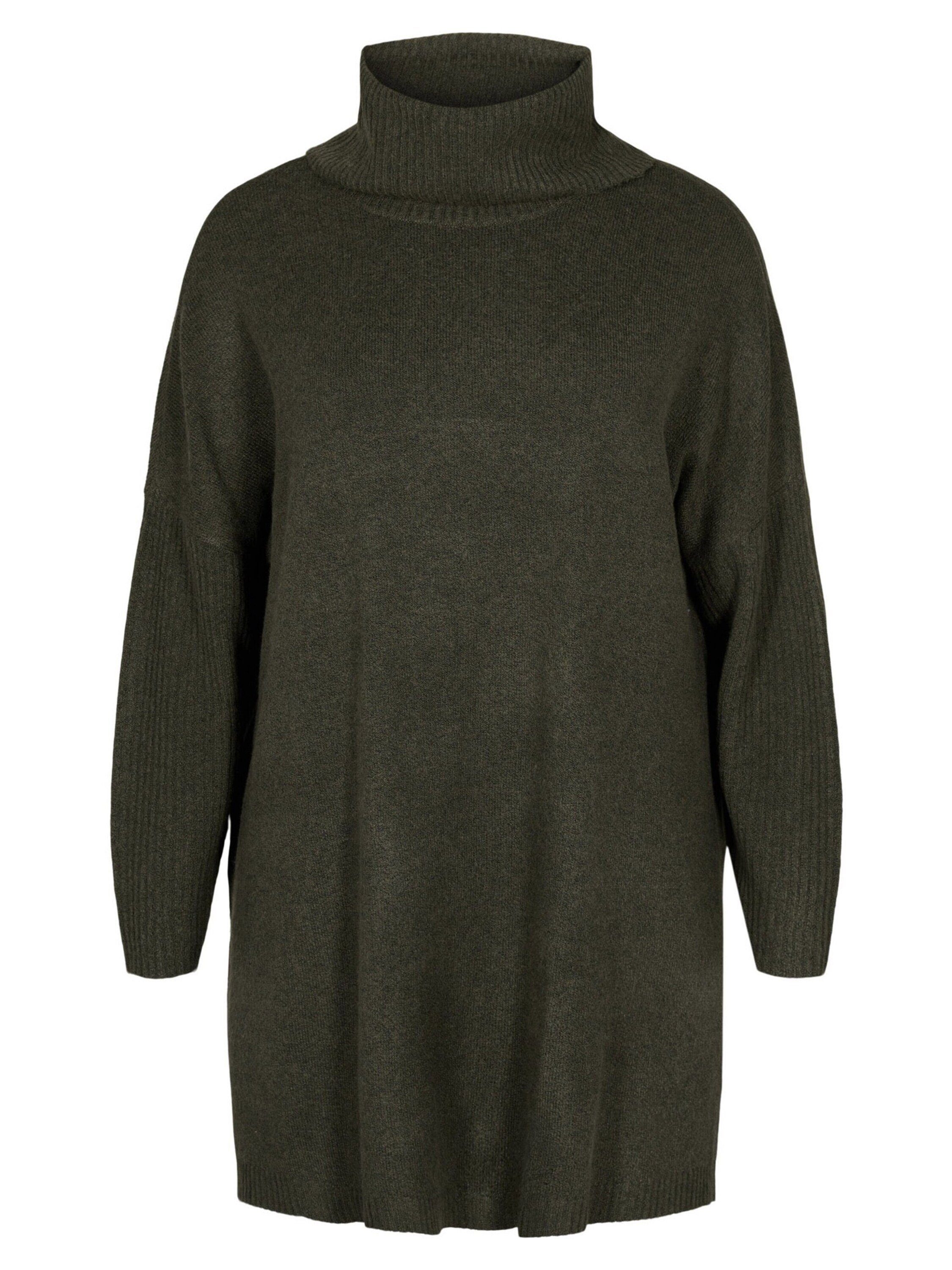 Zizzi Rollkragenpullover SUNNY (1-tlg) Plain/ohne Details