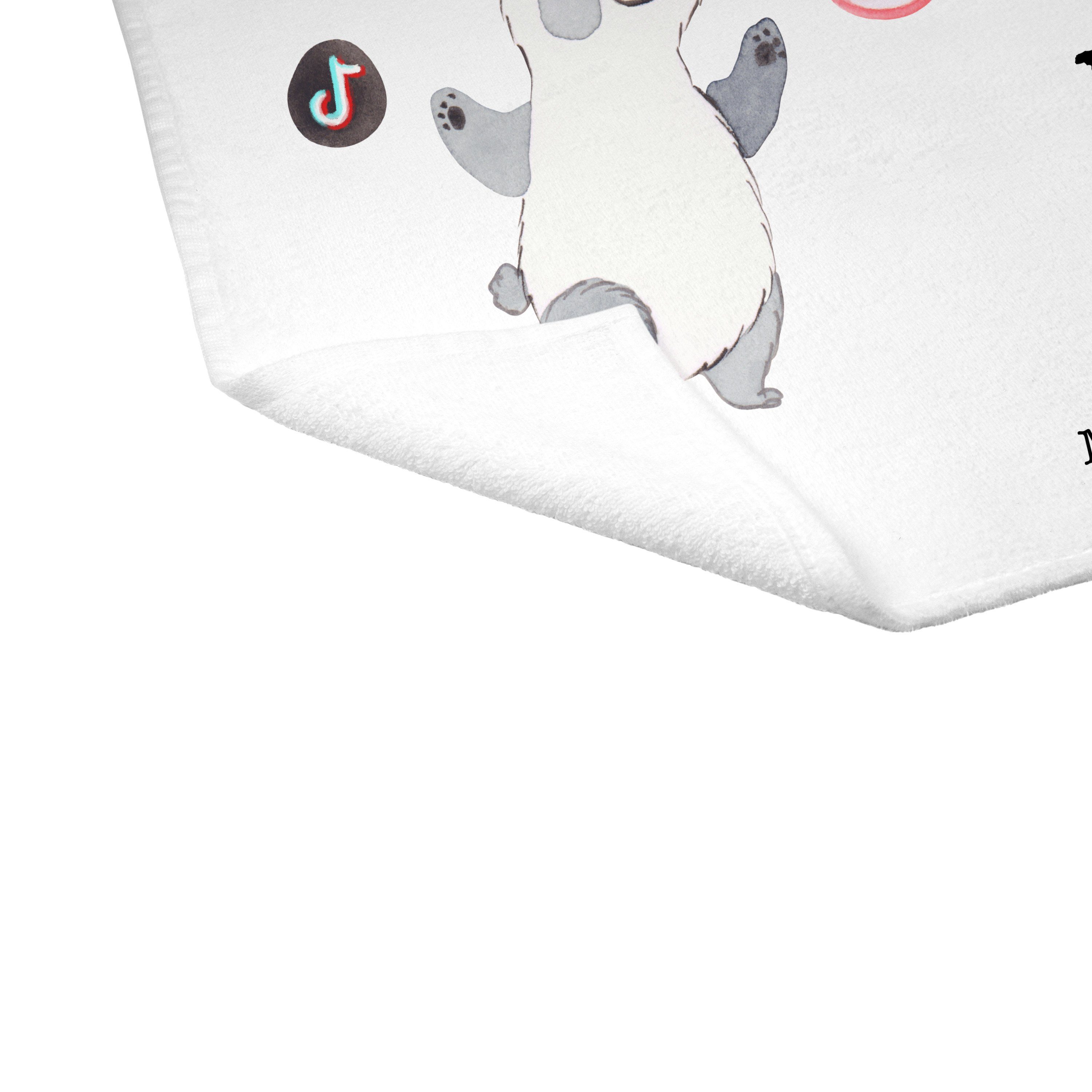 Handtuch Reisehandtuch, (1-St) Weiß Panda Mr. & - Geschenk, Content Leidenschaft Ki, - aus Mrs. Manager
