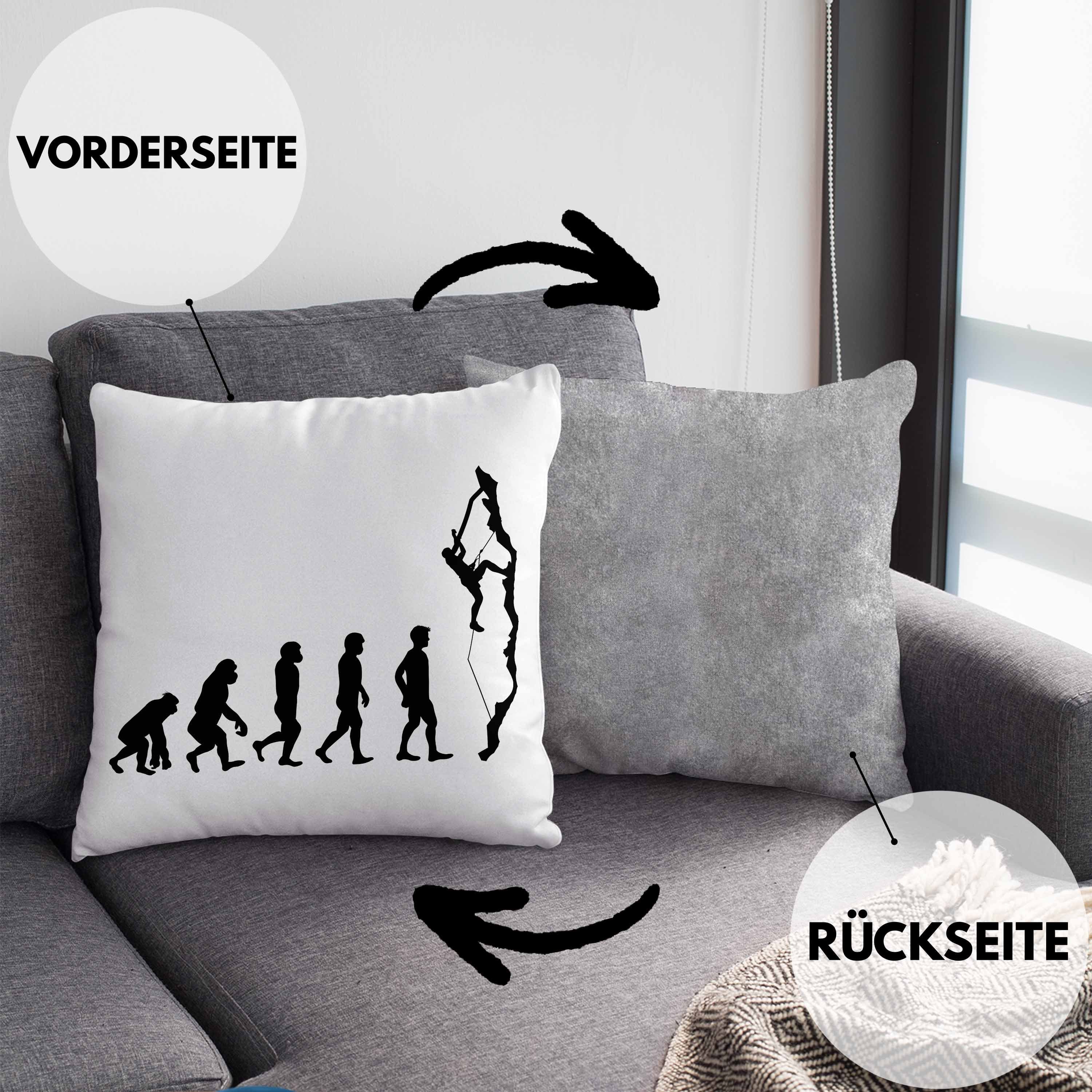 40x40 - Sport Klettern Klettern Kletterer Grau Dekokissen Kissen Evolution für mit Trendation Geschenk Grafik Trendation Dekokissen Füllung Outdoor