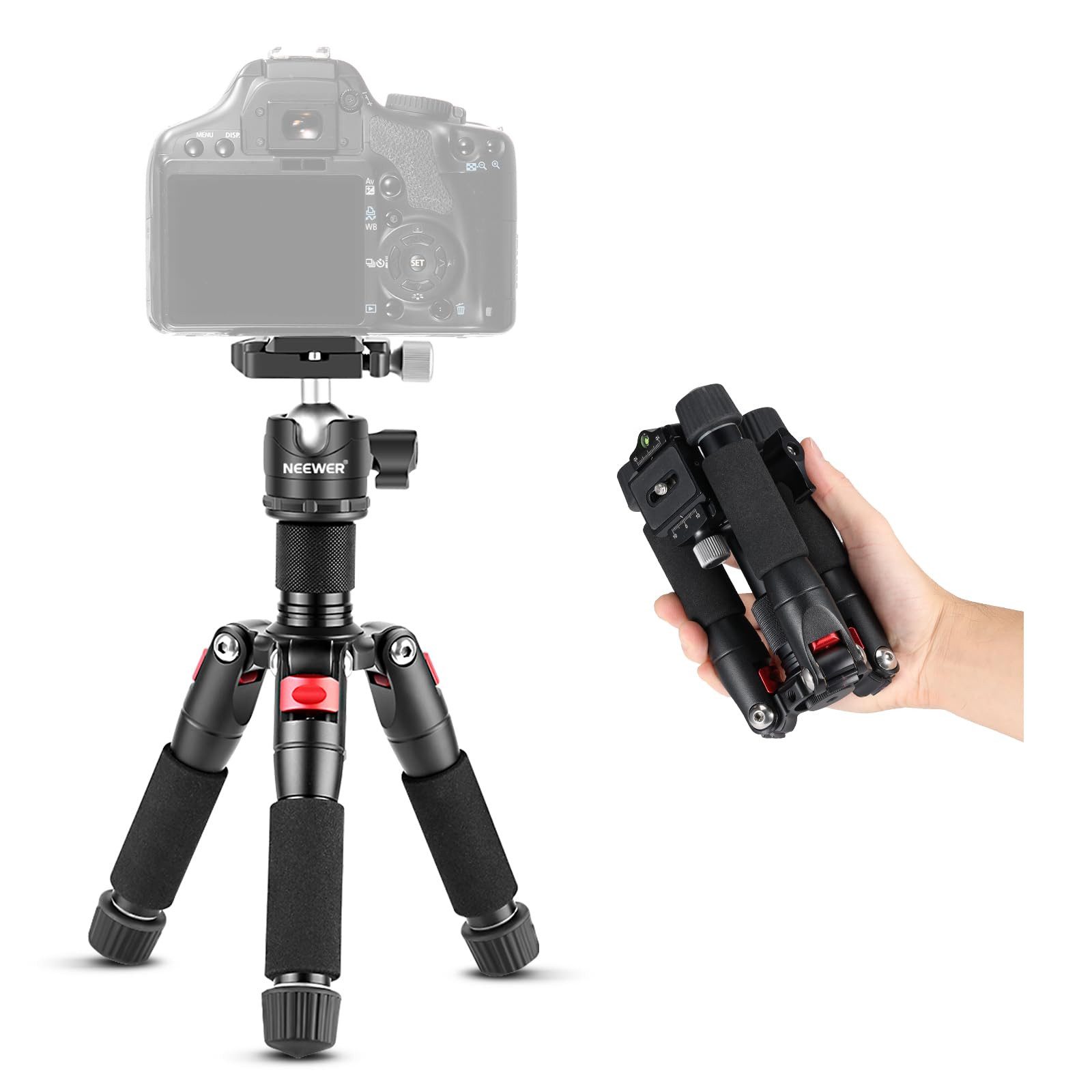 Neewer TP-AAM521 50cm Mini Tischstativ mit 360° Kugelkopf für DSLR Kameras Dreibeinstativ (Desktop Reisestativ mit 1/4" Arca Type QR Plate max Belastung 5kg)