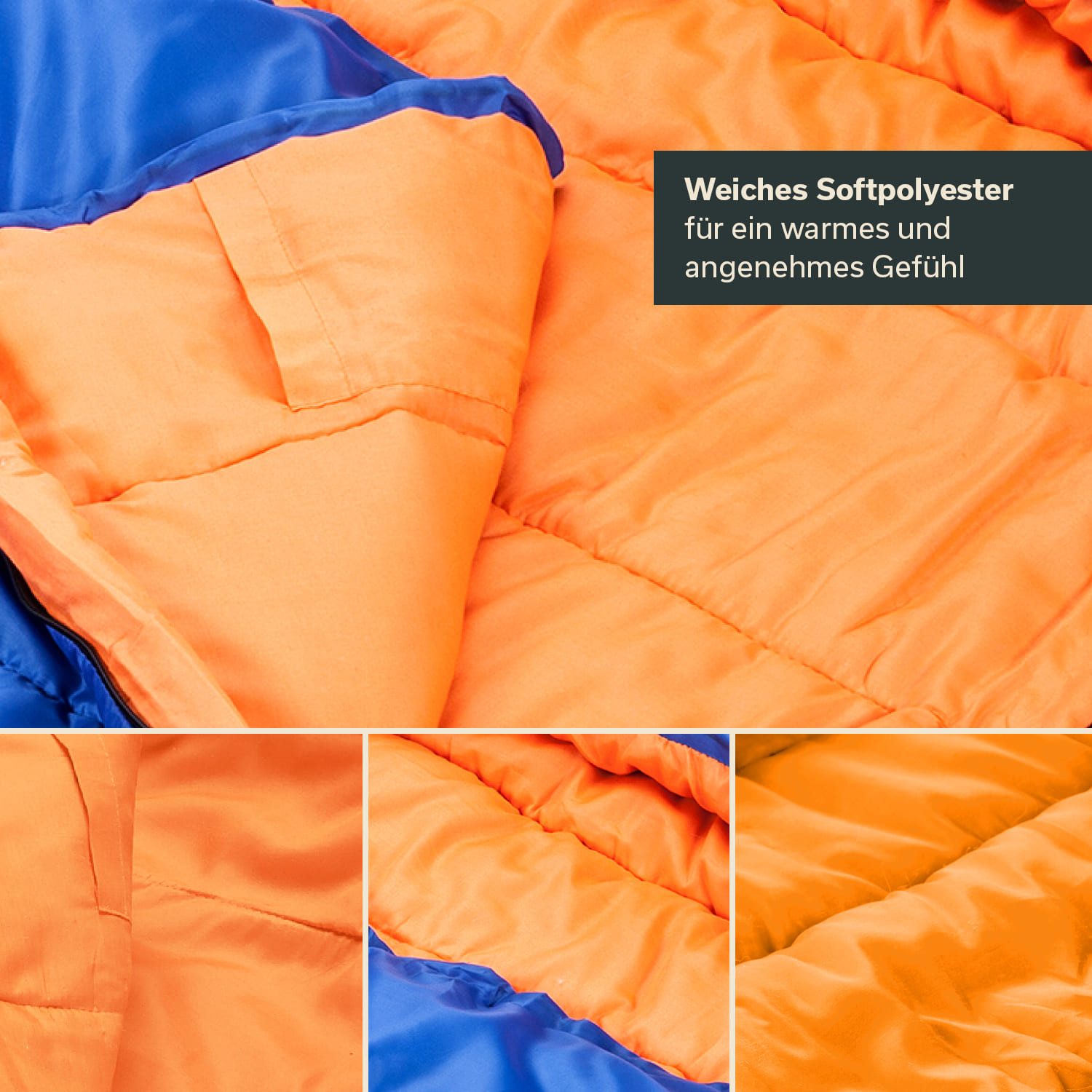 Skandika Kinderschlafsack Vegas Junior, Polycotton, 2-Wege Reißverschluss, Innentasche mit Klett (Kapuze/Kopfteil mit Kordel, Reißverschlussabdeckung mit Klett), weiches Innenfutter, wasserabweisend, kompakt, 12 bis 3°C, 170 x 70 cm