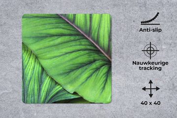 MuchoWow Gaming Mauspad Foto von großen tropischen botanischen Blättern (1-St), Mousepad mit Rutschfester Unterseite, Gaming, 40x40 cm, XXL, Großes