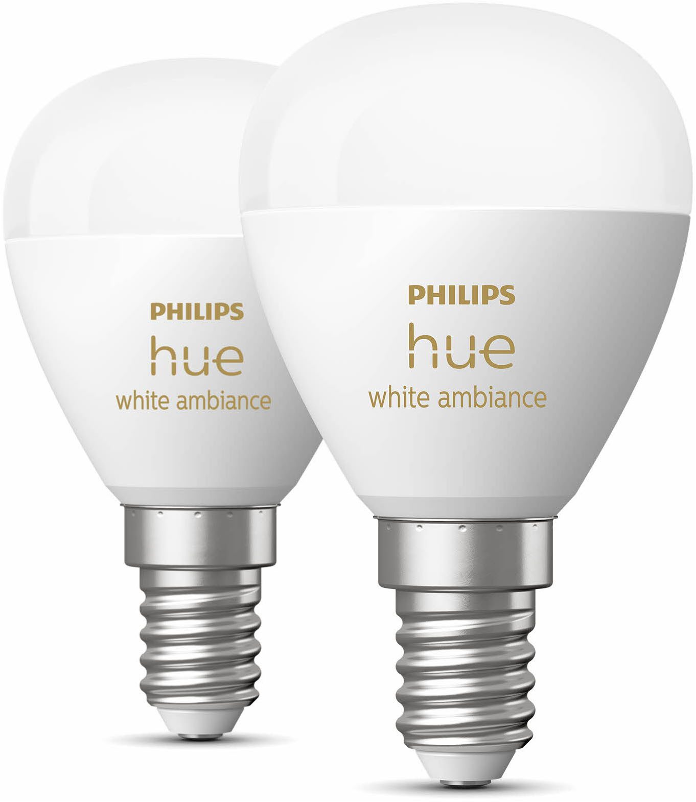 Philips Hue LED-Leuchtmittel White / White & Color Ambiance Luster, Tropfenform 470lm, 2er-Set, E14, 2 St., Farbwechsler