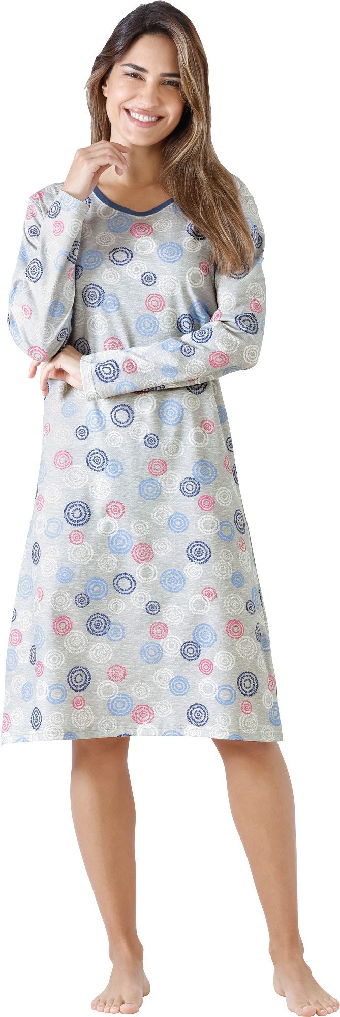 Hajo Nachthemd Damen-Nachthemd Single-Jersey gemustert günstig online kaufen