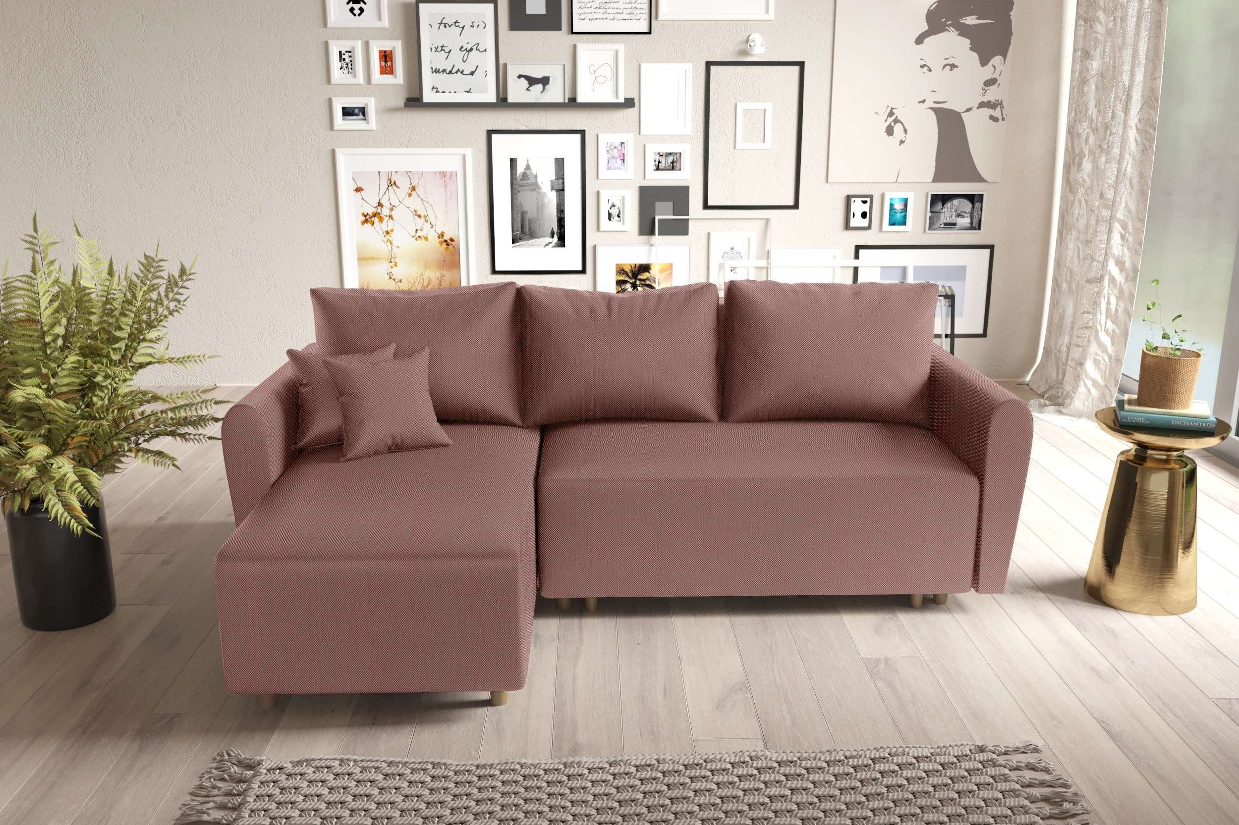 Stylefy Ecksofa Stylefy Bonna Ecksofa, L-Form, Eckcouch, mit Bettfunktion, Bettkasten, mane links oder rechts bestellbar