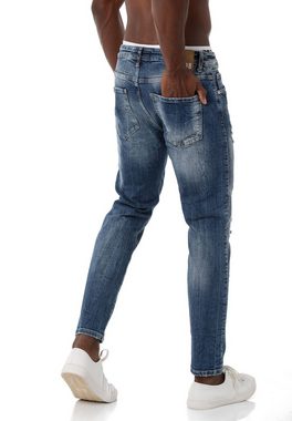 RedBridge Slim-fit-Jeans Hose Straight Leg Denim Pants Blau W33 L34 Distressed-Look