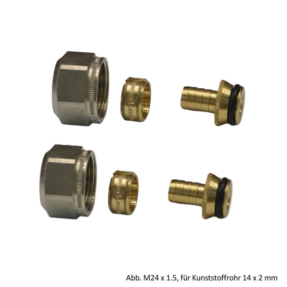 Heizkörper Oventrop Klemmringverschraubung 2-fach Ofix K, M24x1.5, f. Kunststoffr